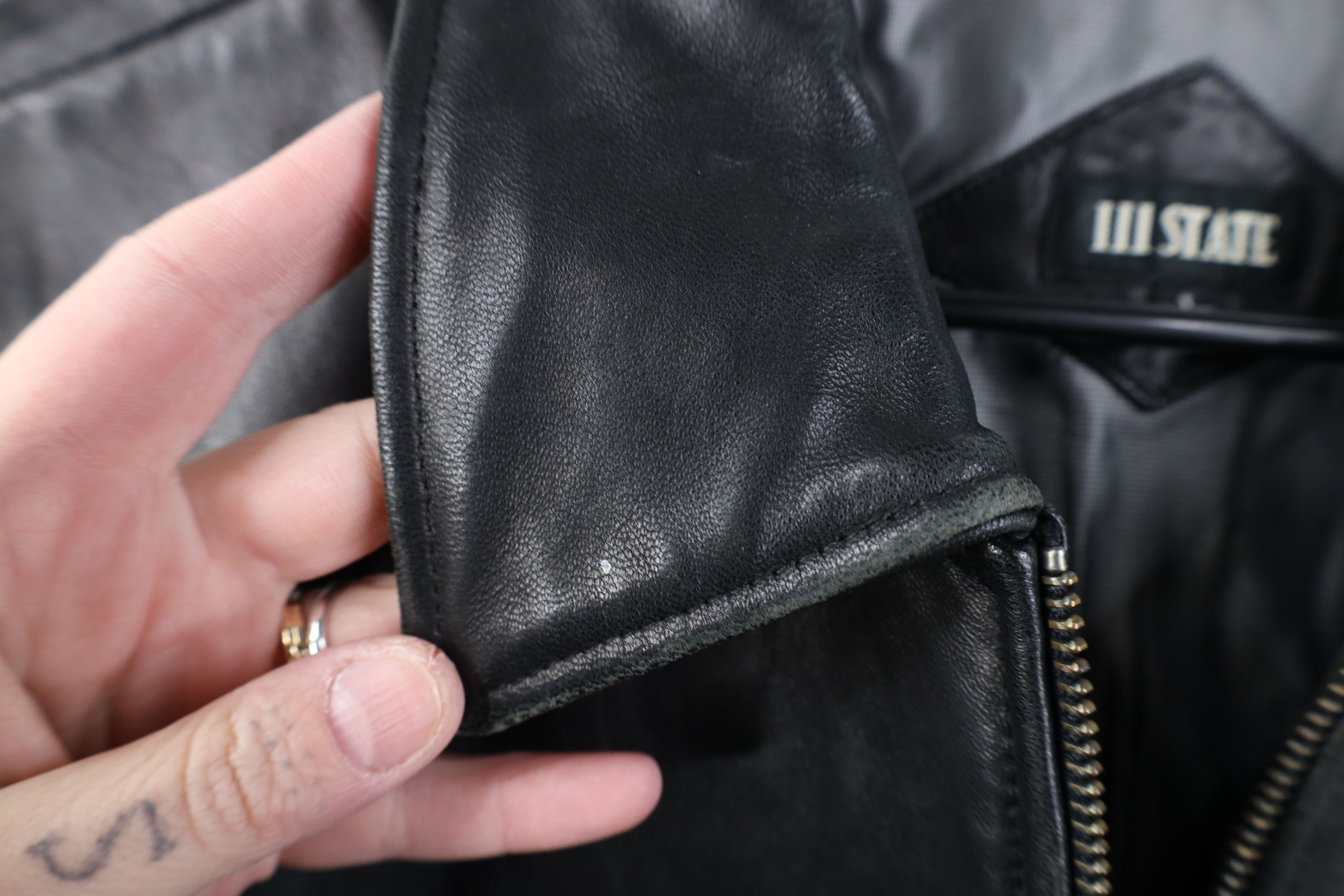 Vintage Vintage 90s Streetwear Soft Leather Collared Jacket Black Size US L / EU 52-54 / 3 - 7 Thumbnail