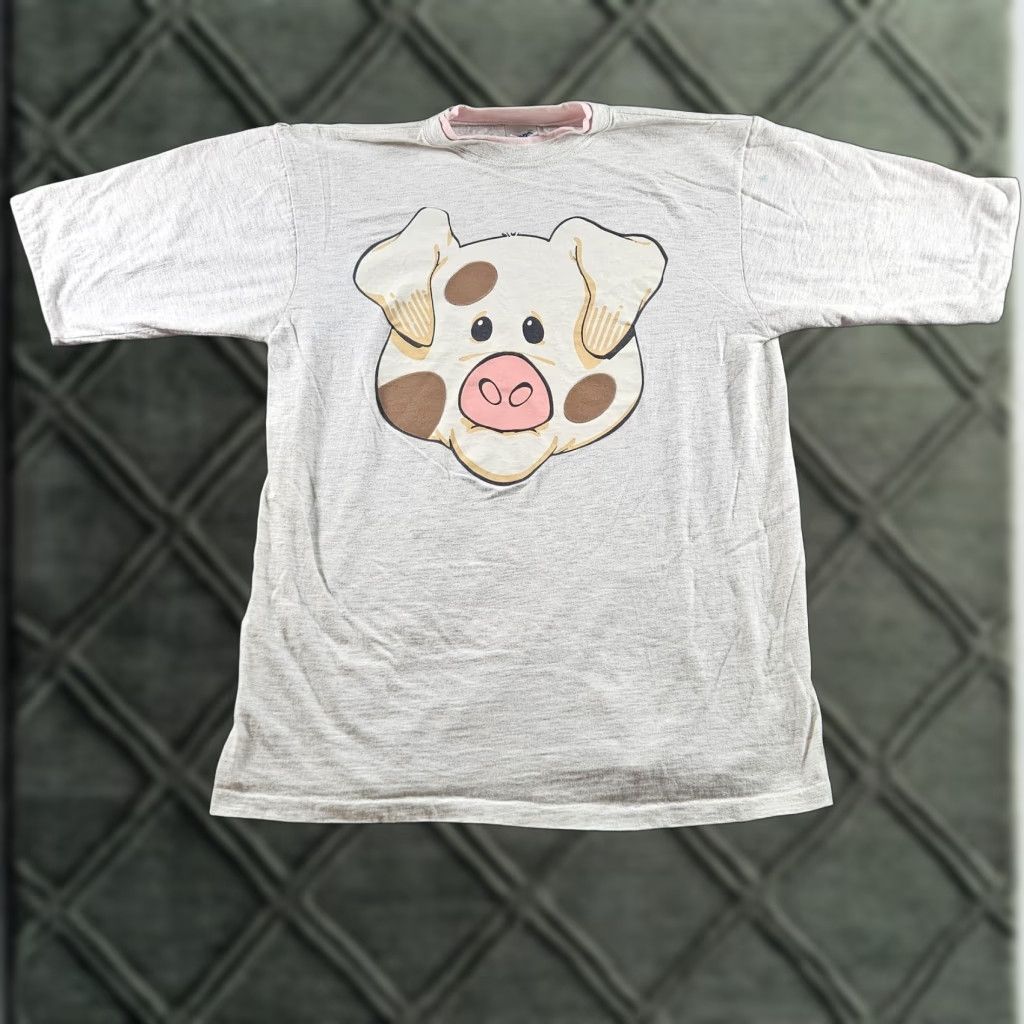 Vintage Alore Pig Face Shirt Mens XL Gray Graphic Tee Preshrunk USA Size US XL / EU 56 / 4 - 1 Thumbnail
