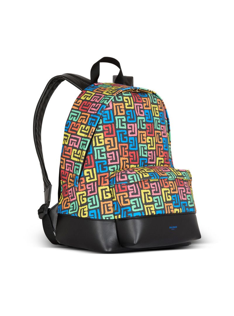 Balmain o1s1wg111225 Size:OS/Labyrinth Canvas Backpack in Multicolor Size ONE SIZE - 3 Thumbnail