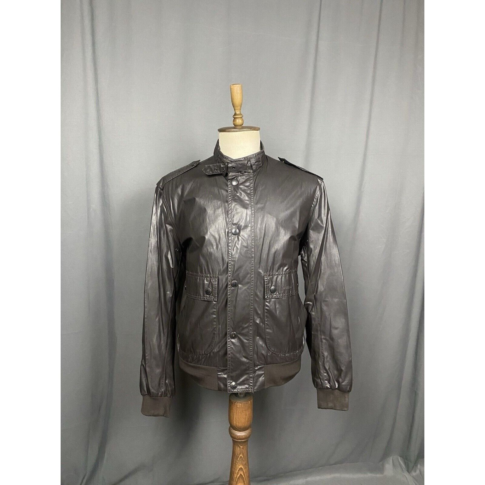 Barbour Barbour Carbon Finish Flyer Men's Brown High Neck Bomber Jac Size US L / EU 52-54 / 3 - 2 Thumbnail