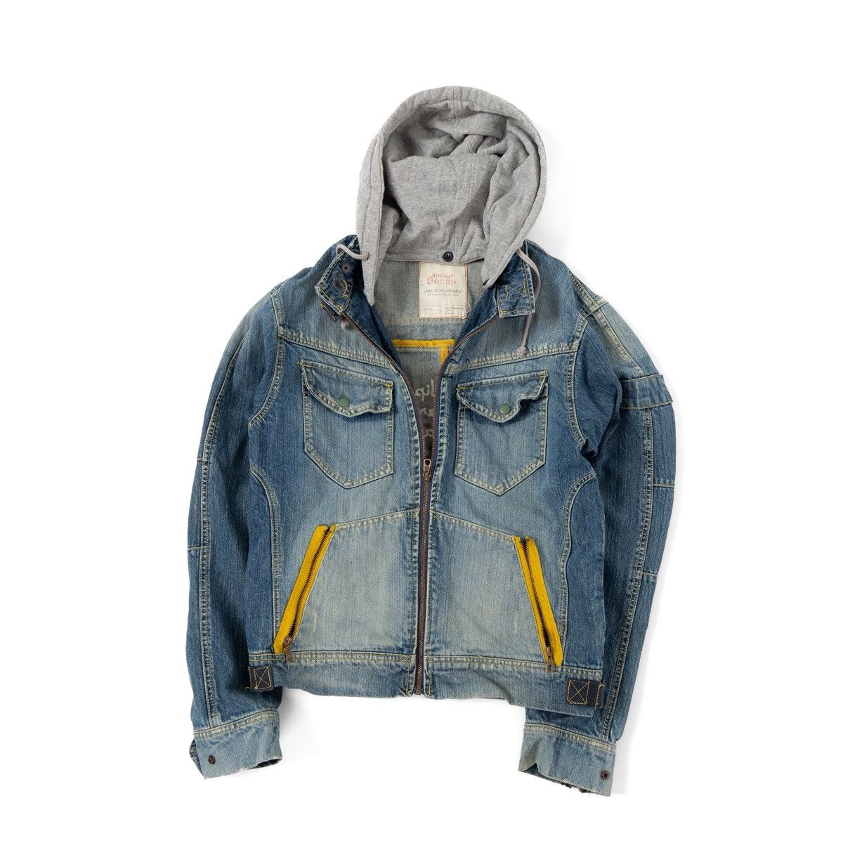 Jack & Jones Jack & Jones Mens Denim Jacket Hooded Japan Print Vintage Size US M / EU 48-50 / 2 - 3 Thumbnail