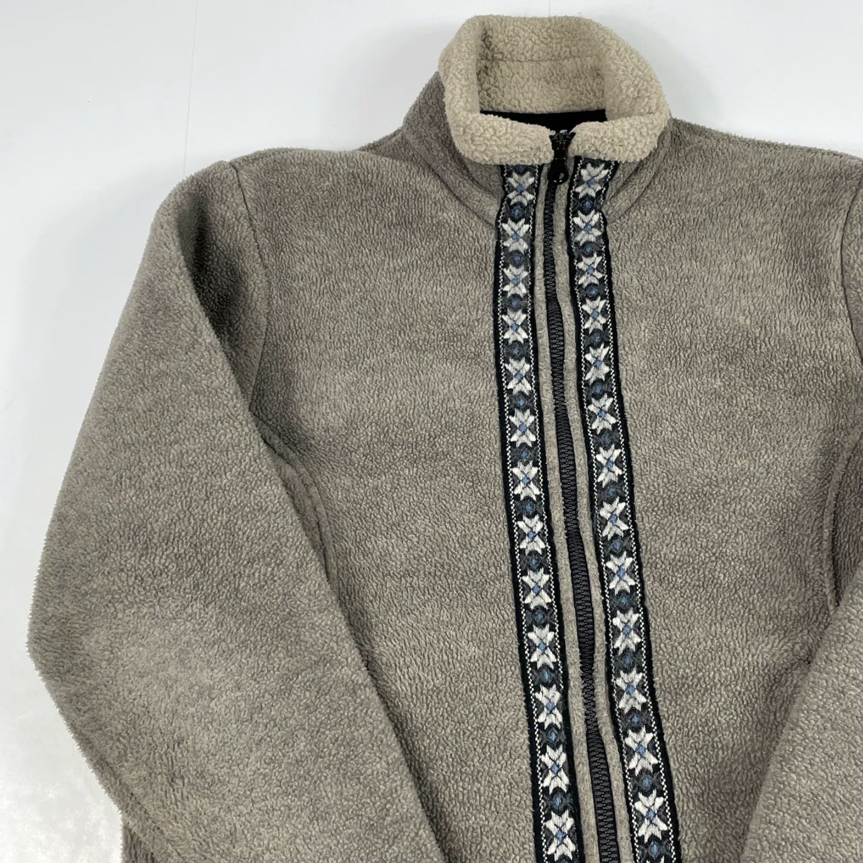 Vintage VINTAGE Alf Kuhl Jacket Womens Medium Beige Fleece Hiking Ski Snowflake Acorns Logo Zip Front Size M / US 6-8 / IT 42-44 - 2 Thumbnail