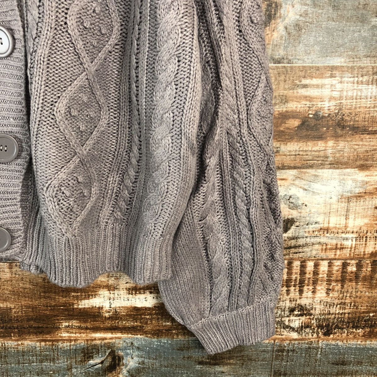 Aran Isles Knitwear × Japanese Brand Ehka Shop Grey Cardigan Knitwear #A1951 Size M / US 6-8 / IT 42-44 - 8 Thumbnail