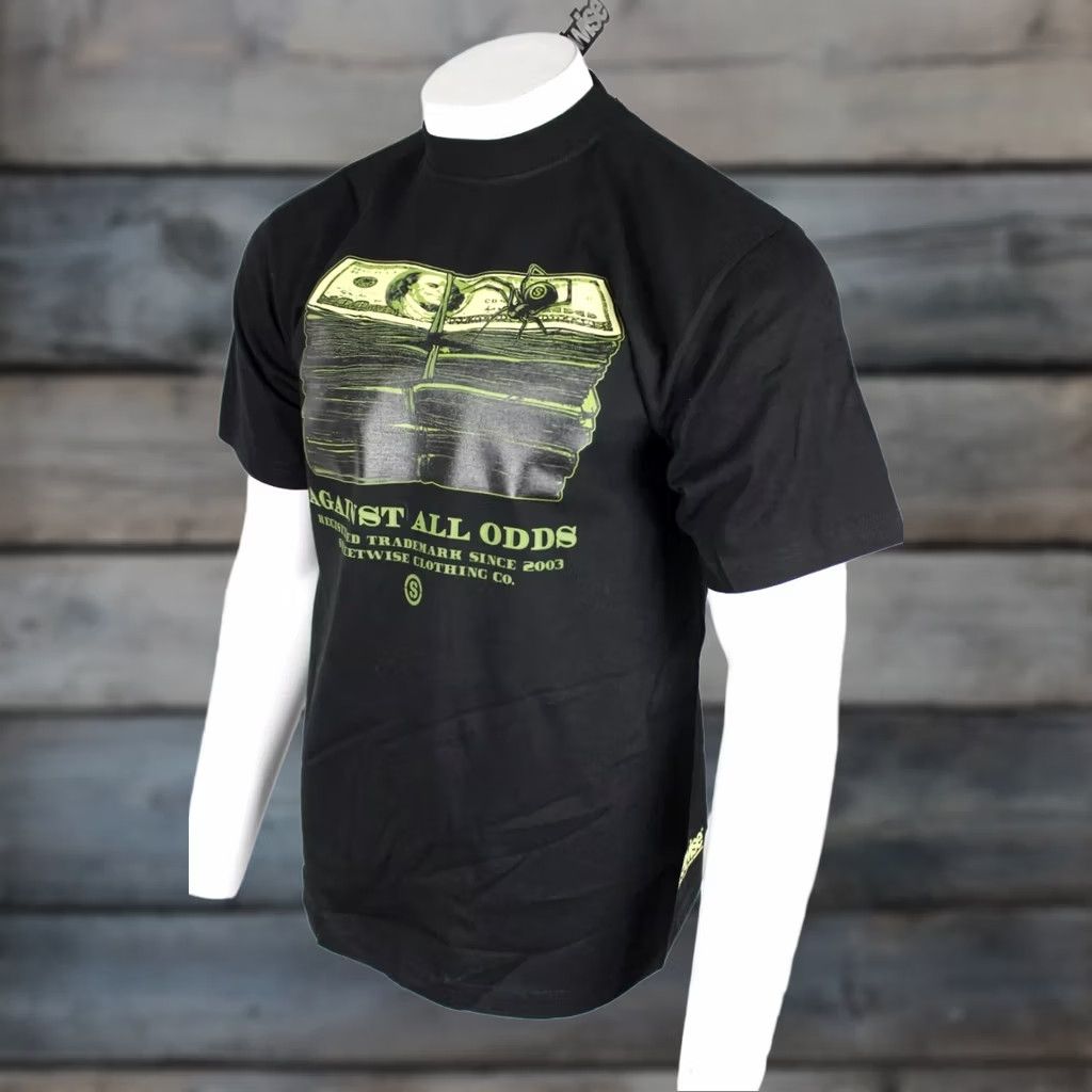 Vintage Streetwise Men's T Shirt Against All Odds Money Stack Short Sleeve L Large Black Size US L / EU 52-54 / 3 - 1 Thumbnail