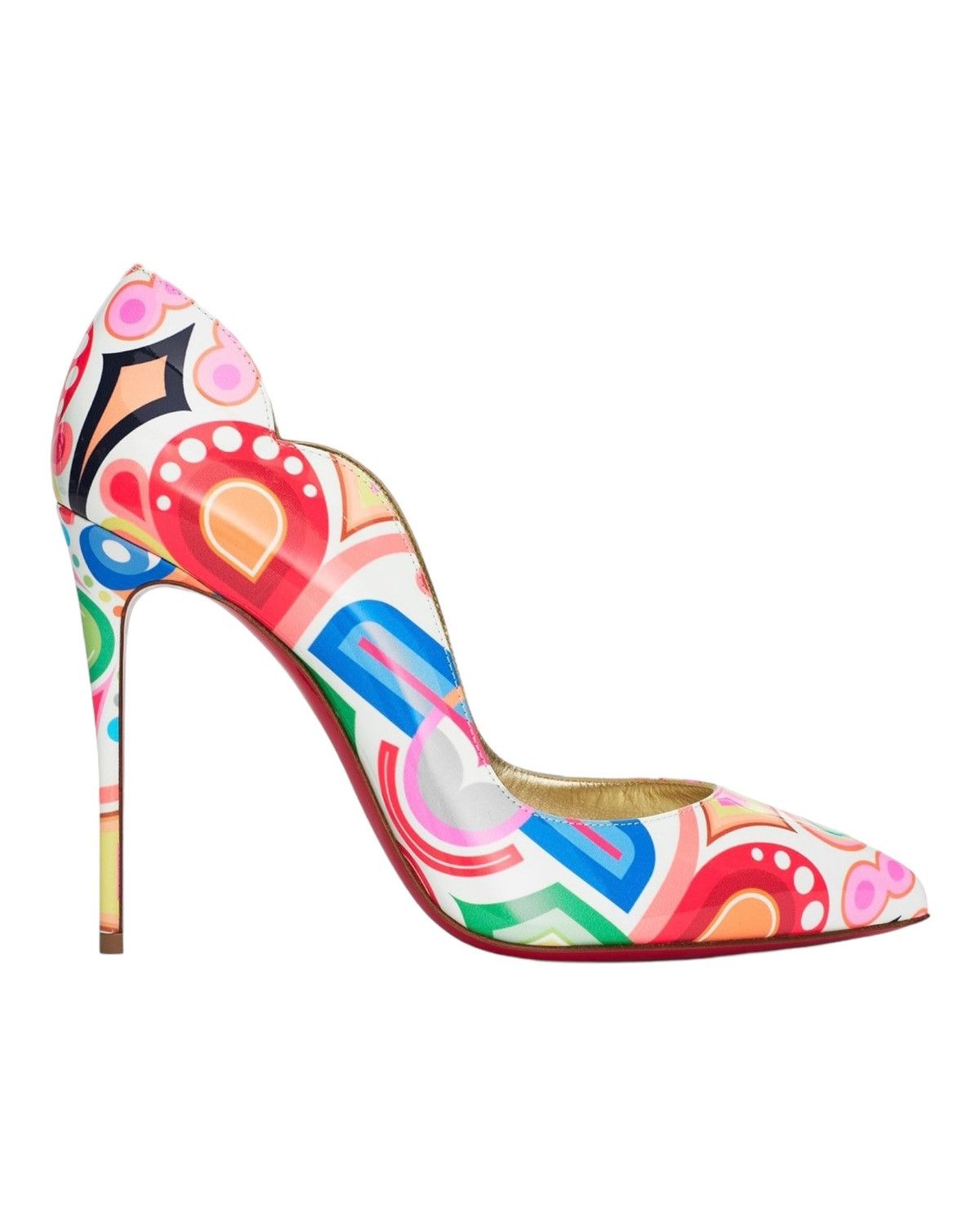 image of Christian Louboutin 3210008 Hot Chick 100 Patent Tivoli/lining Heel Shoes, Women's (Size 6)