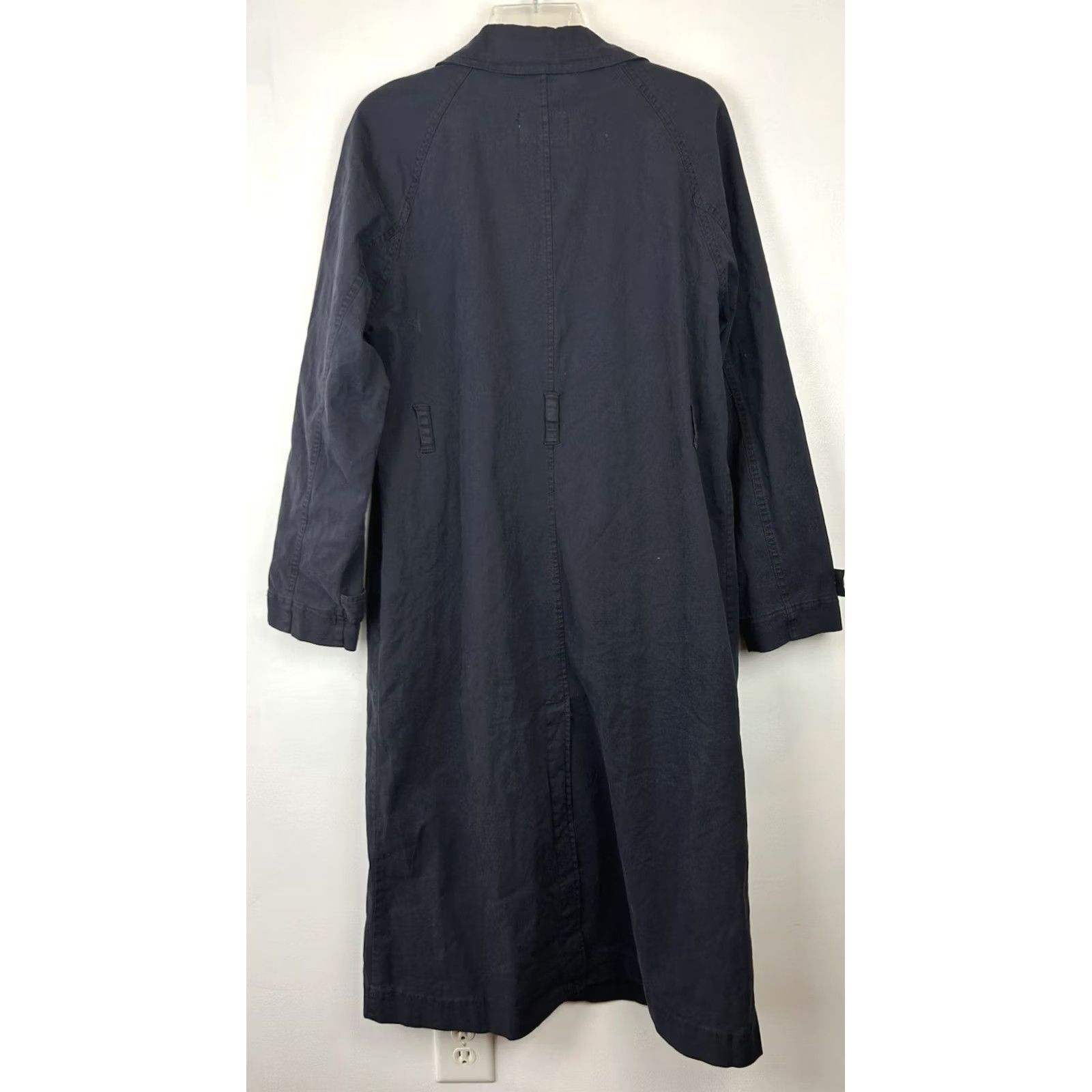 Vintage Universal Thread Trench Coat Womens M Navy Blue Jacket Duster Size M / US 6-8 / IT 42-44 - 2 Thumbnail