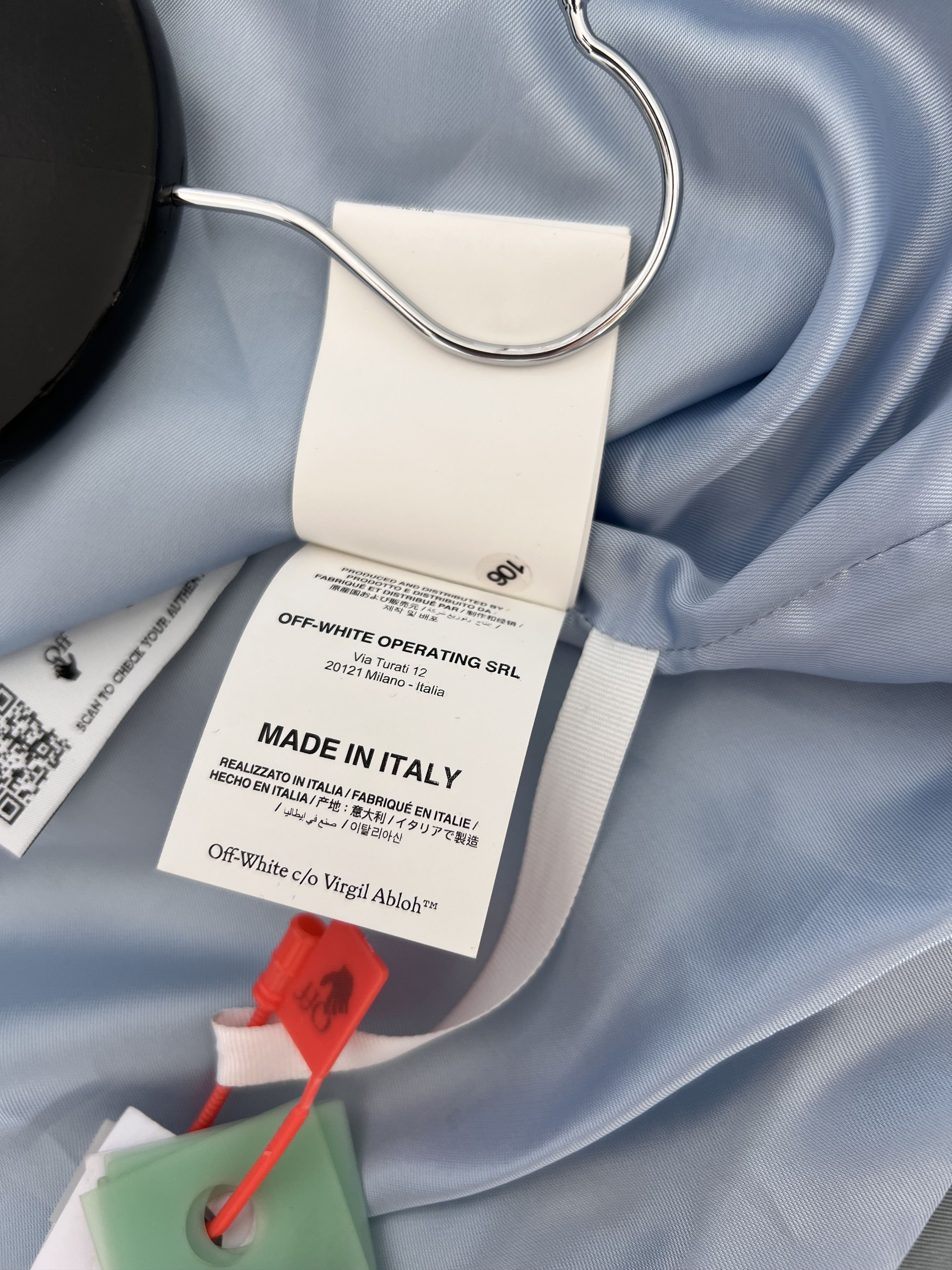 Off-White Off White Embroidered Double Wool Skate Zip Coat in Blue Size US M / EU 48-50 / 2 - 12 Thumbnail