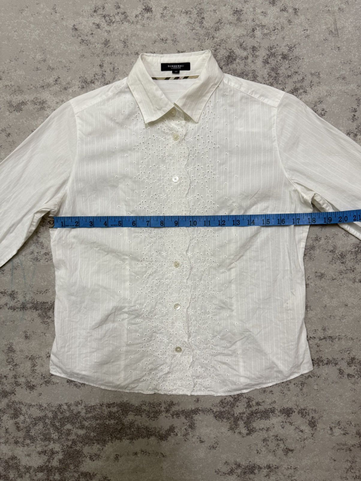 Burberry Burberry London White Broderie Anglaise Embroidered Shirt Size S / US 4 / IT 40 - 16 Thumbnail