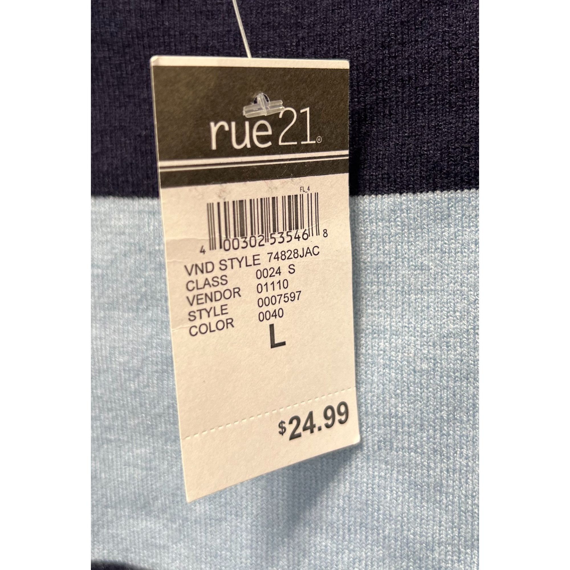 rue21 Rue 21 - Women's Round Neck Long Sleeve Sweater - Light Blue Size L / US 10 / IT 46 - 7 Thumbnail