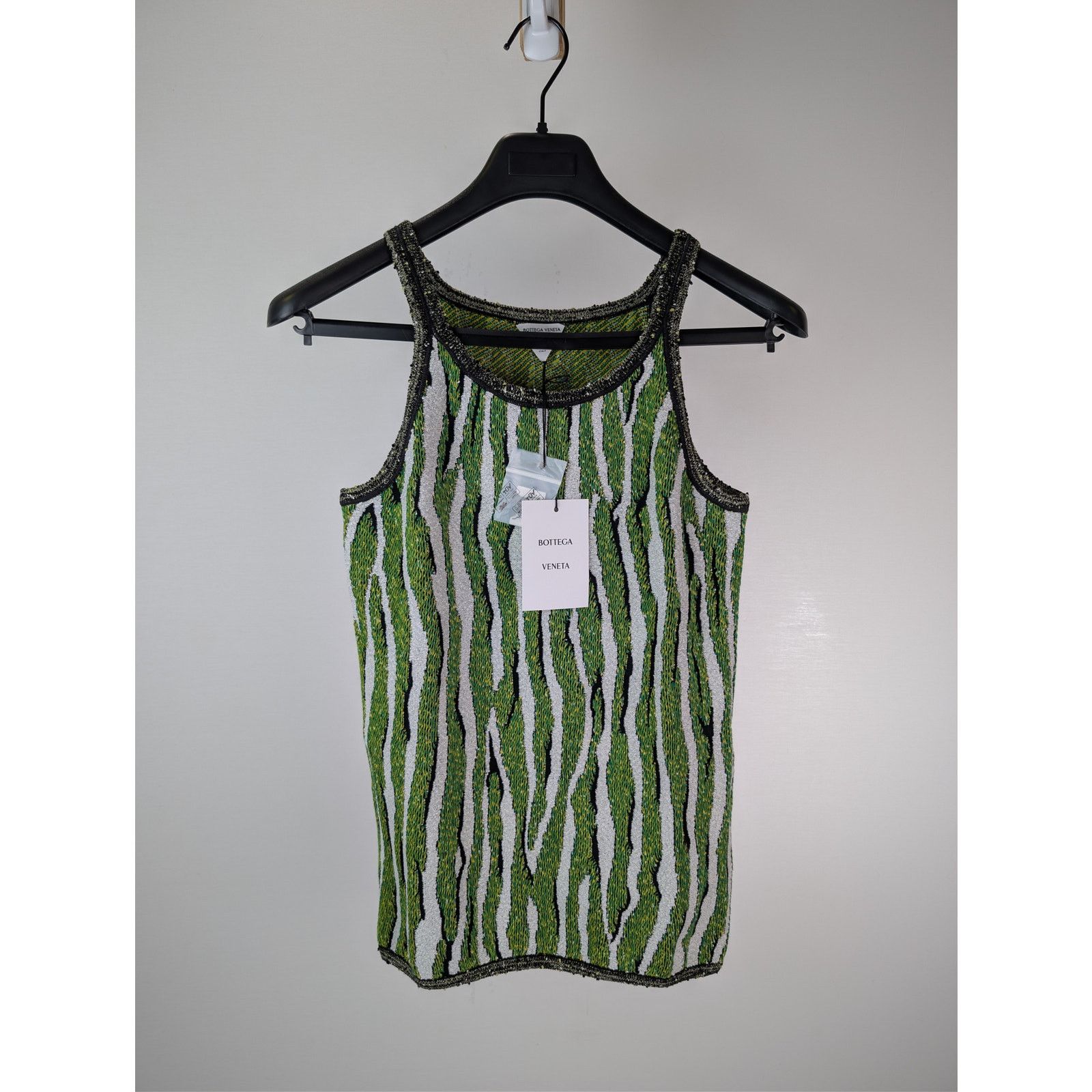 Bottega Veneta o1rshd1 Animal Jacquard Tank Top in Green / White Size US L / EU 52-54 / 3 - 7 Thumbnail