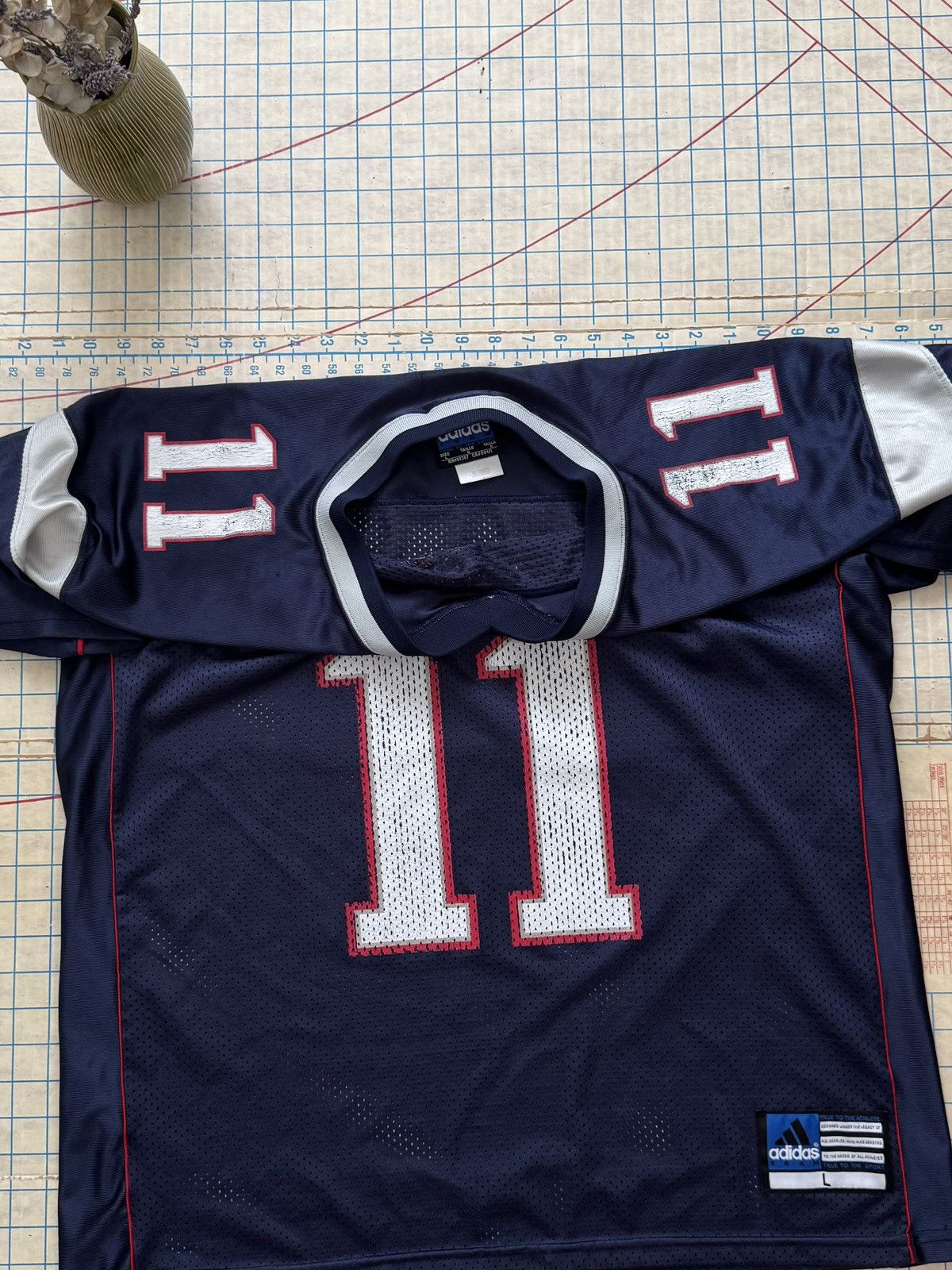 Adidas Vintage Adidas Team New England Patriots Drew Bledsoe Jersey Size US L / EU 52-54 / 3 - 9 Thumbnail