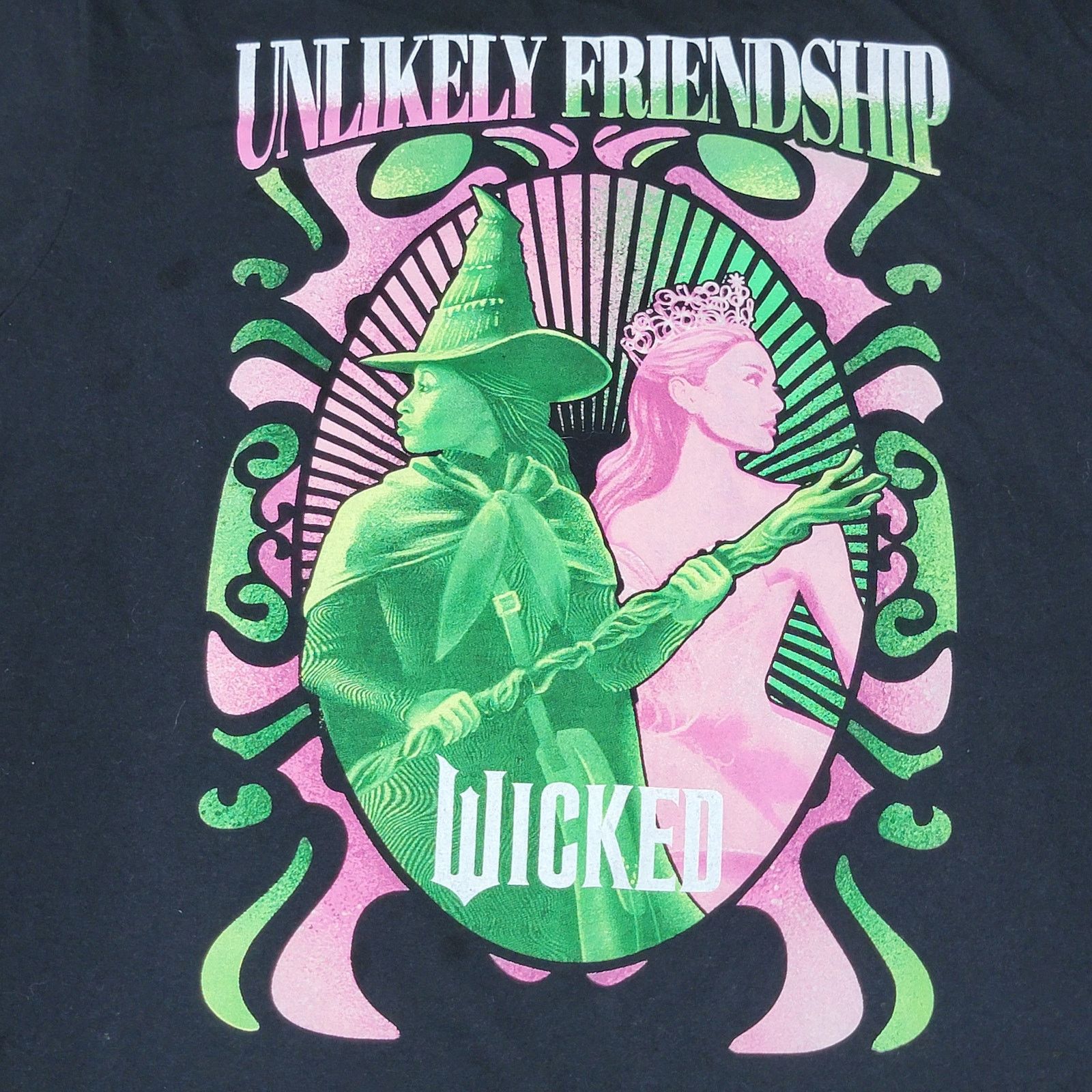Universal Studios Wicked Black Unisex Tee " Unlikely Friendship" - Size Large Size L / US 10 / IT 46 - 2 Thumbnail