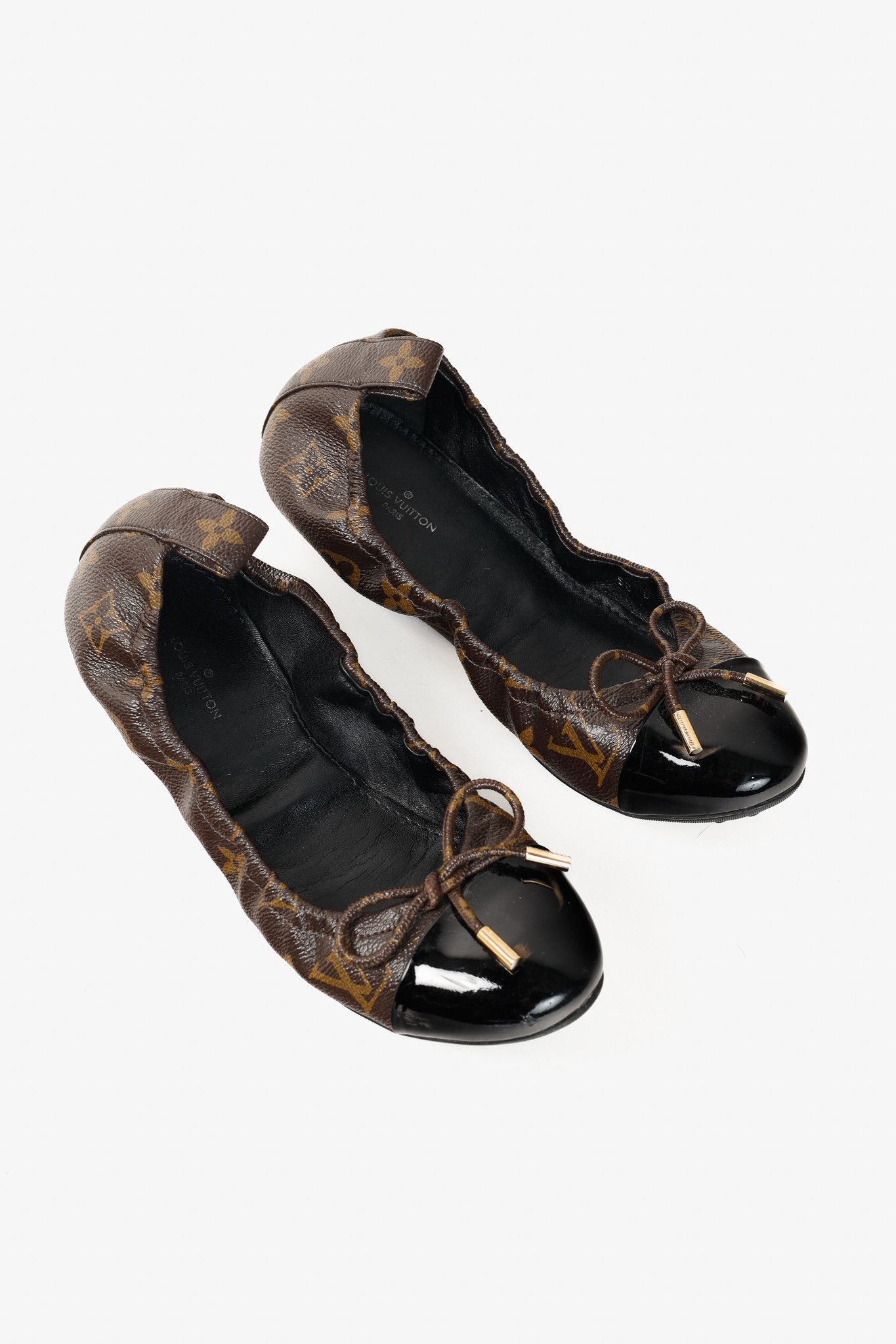 Louis Vuitton Louis Vuitton Flirty Monogram Canvas Cap-Toe Bow Flats Size US 6.5 / IT 36.5 - 1 Thumbnail