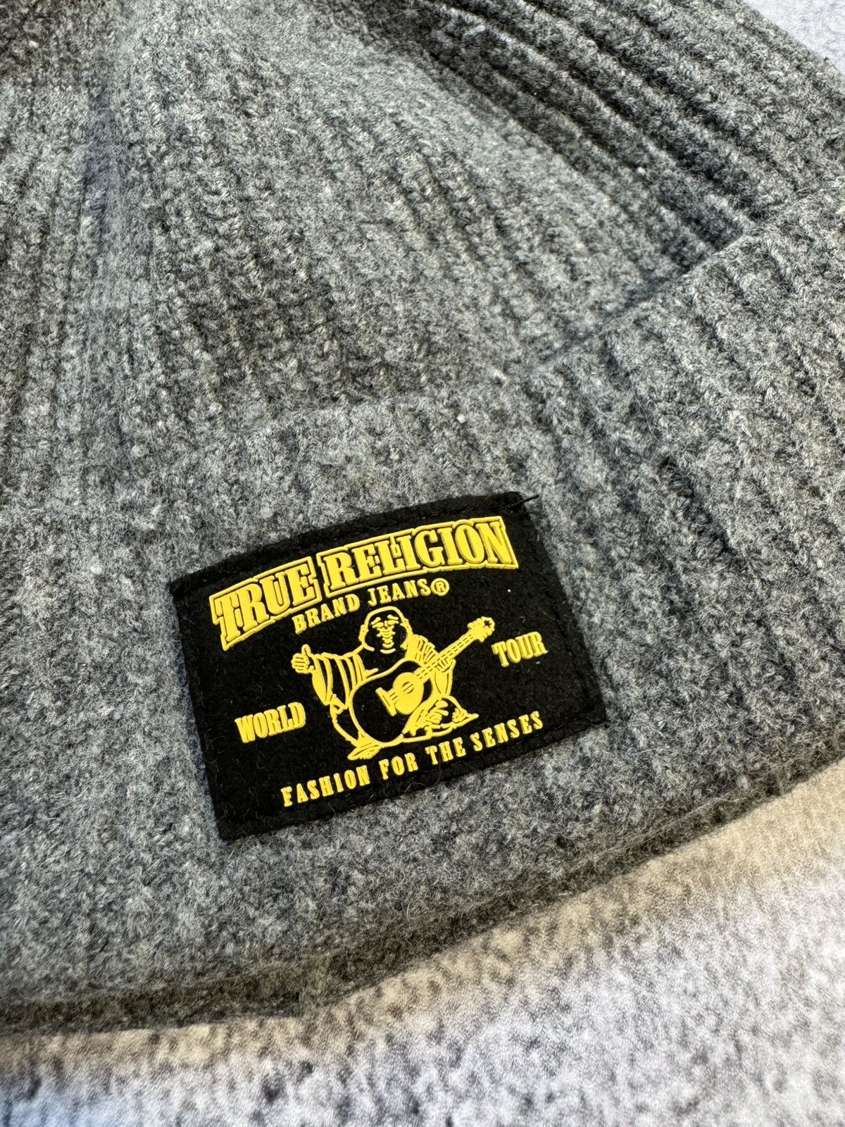 True Religion × Vintage Vintage True Religion Y2K Hype Black Beanie Hat Size ONE SIZE - 2 Thumbnail