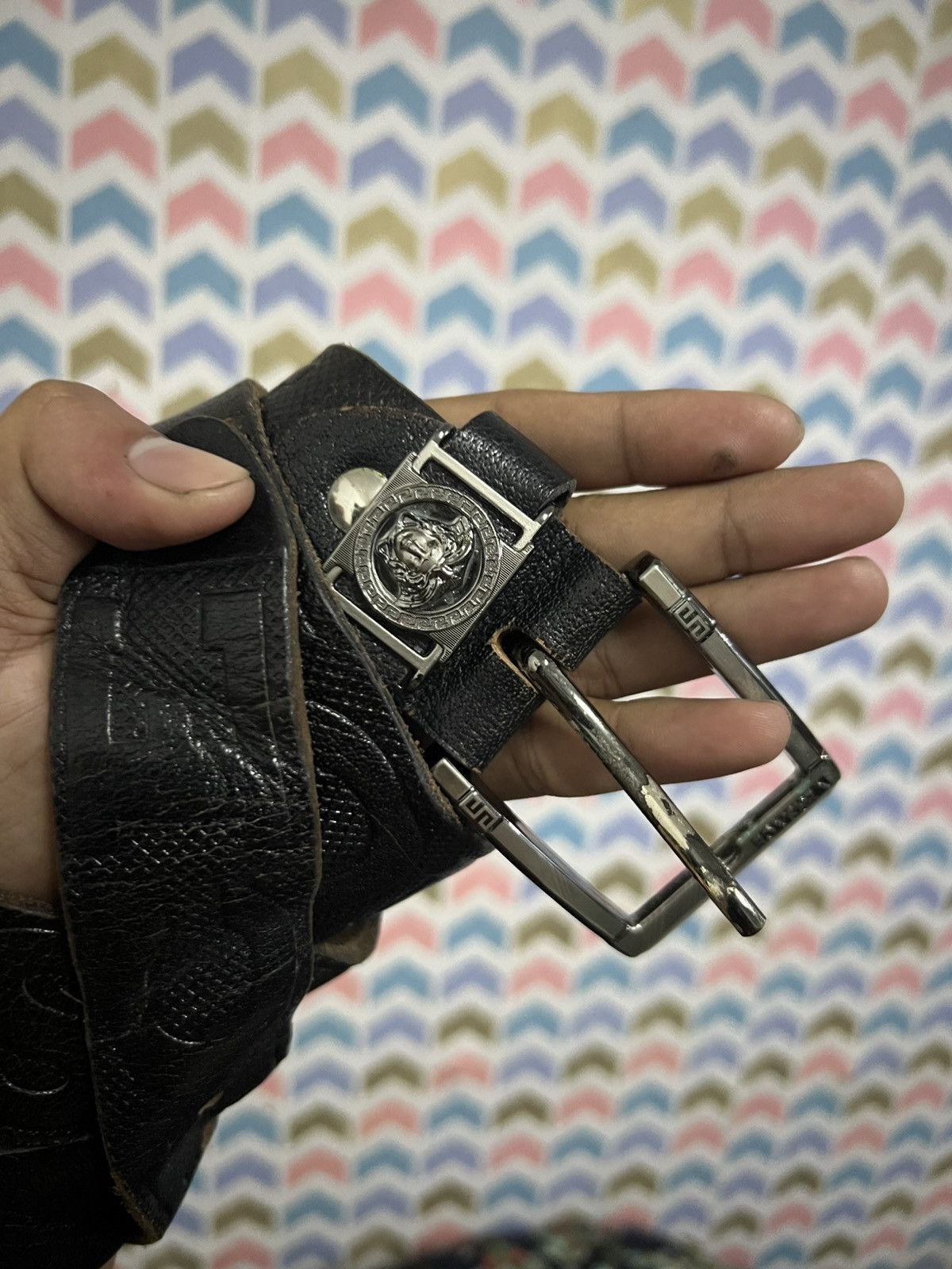 Versace Vintage Versace Belt Leather Size 34 - 2 Thumbnail