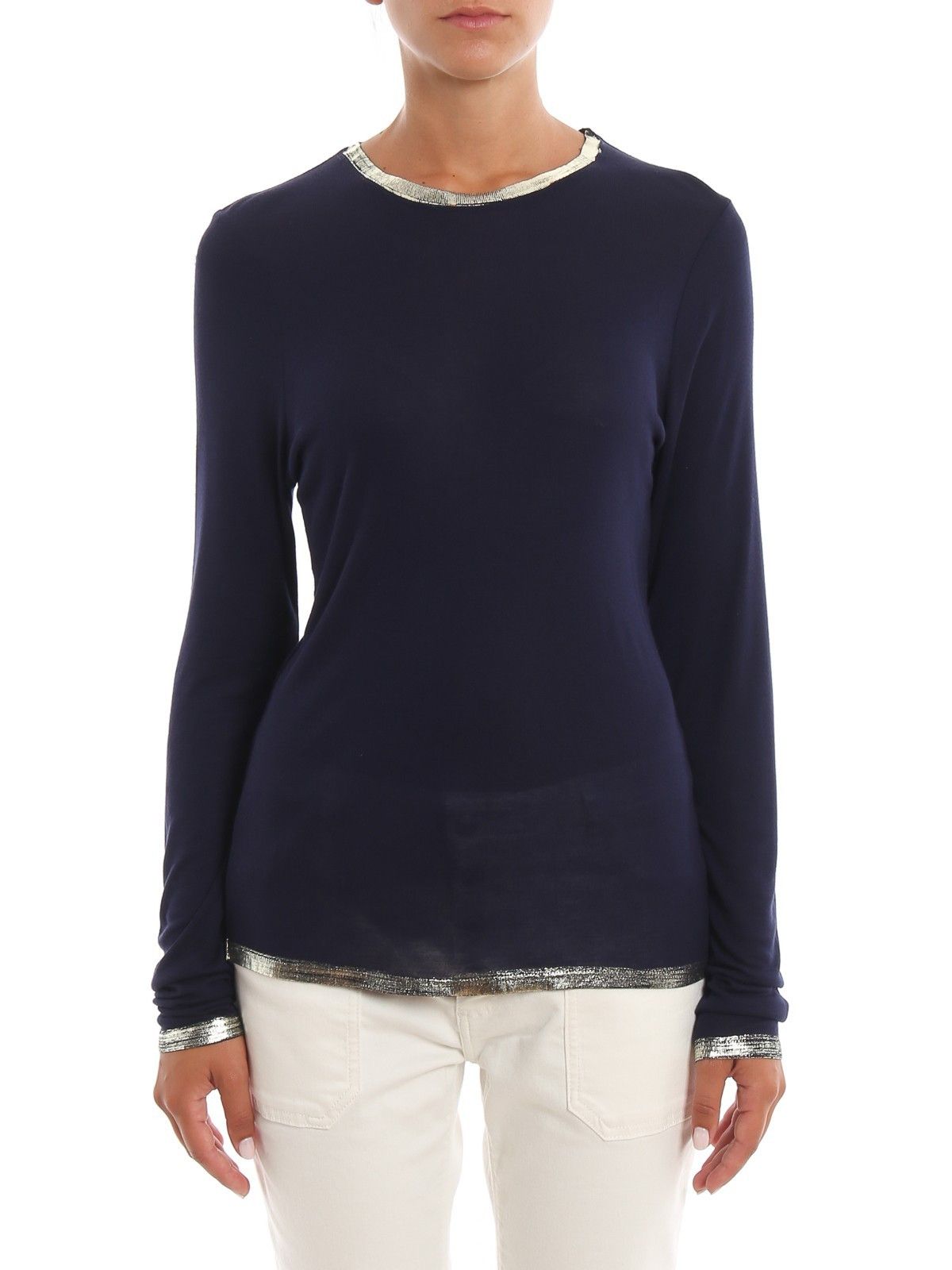 Zadig & Voltaire Zadig & Voltaire Willy Foil Top Pacifique Blue ( S ) Size S / US 4 / IT 40 - 3 Thumbnail