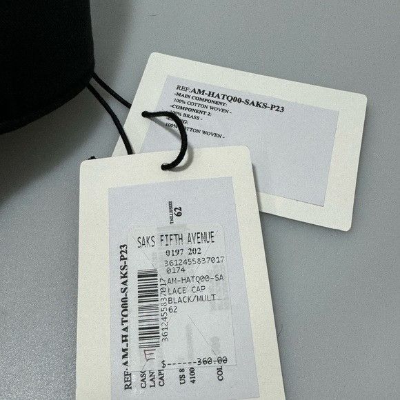 Lanvin Curb Hat Black Adjustable US Size 3/4