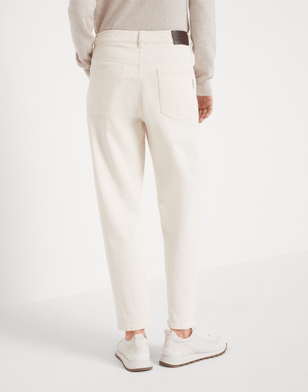 Brunello Cucinelli o1la1rc1a0425 Lady Dyed Jean Pant in Ivory Size 26" / US 2 / IT 38 - 2 Thumbnail