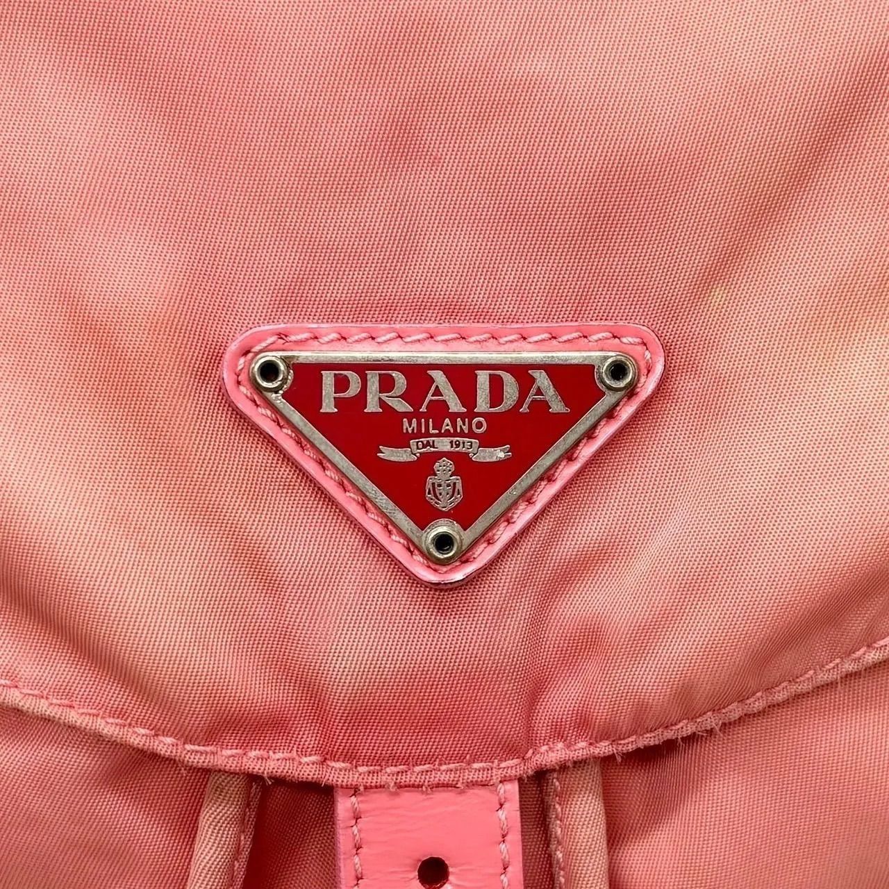 Prada Prada - Pink Nylon Backpack Rucksack Triangle Logo Plate Size ONE SIZE - 5 Thumbnail