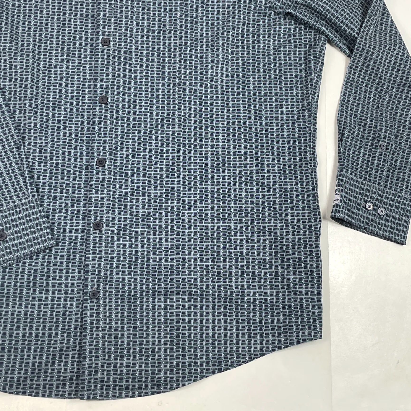 Mizzen+Main Mizzen+Main Shirt Men Large Blue Leeward Geometric Button Up Golf Golfer Stretch Size US L / EU 52-54 / 3 - 4 Thumbnail