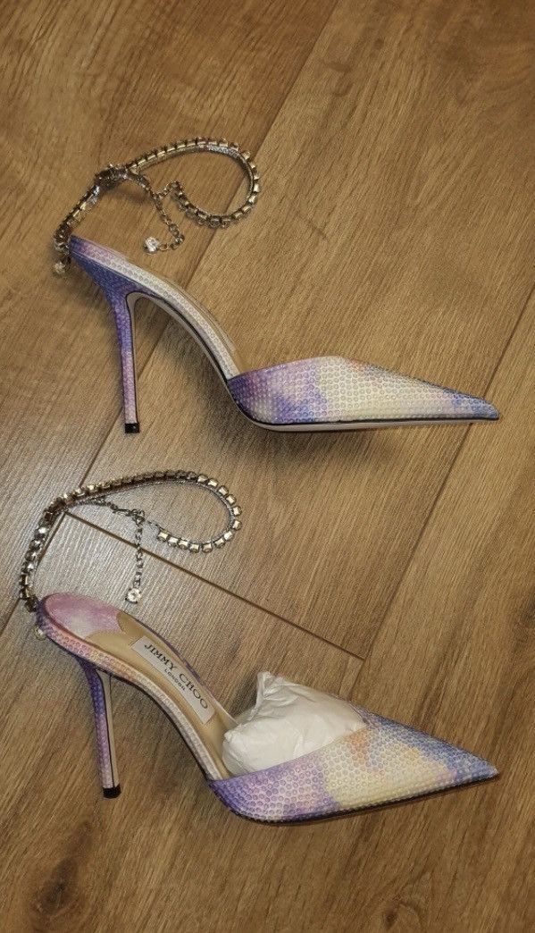 Jimmy Choo Jimmy Choo Saeda crystals all over,blue,pink, purple, 37 It Size US 7 / IT 37 - 7 Thumbnail