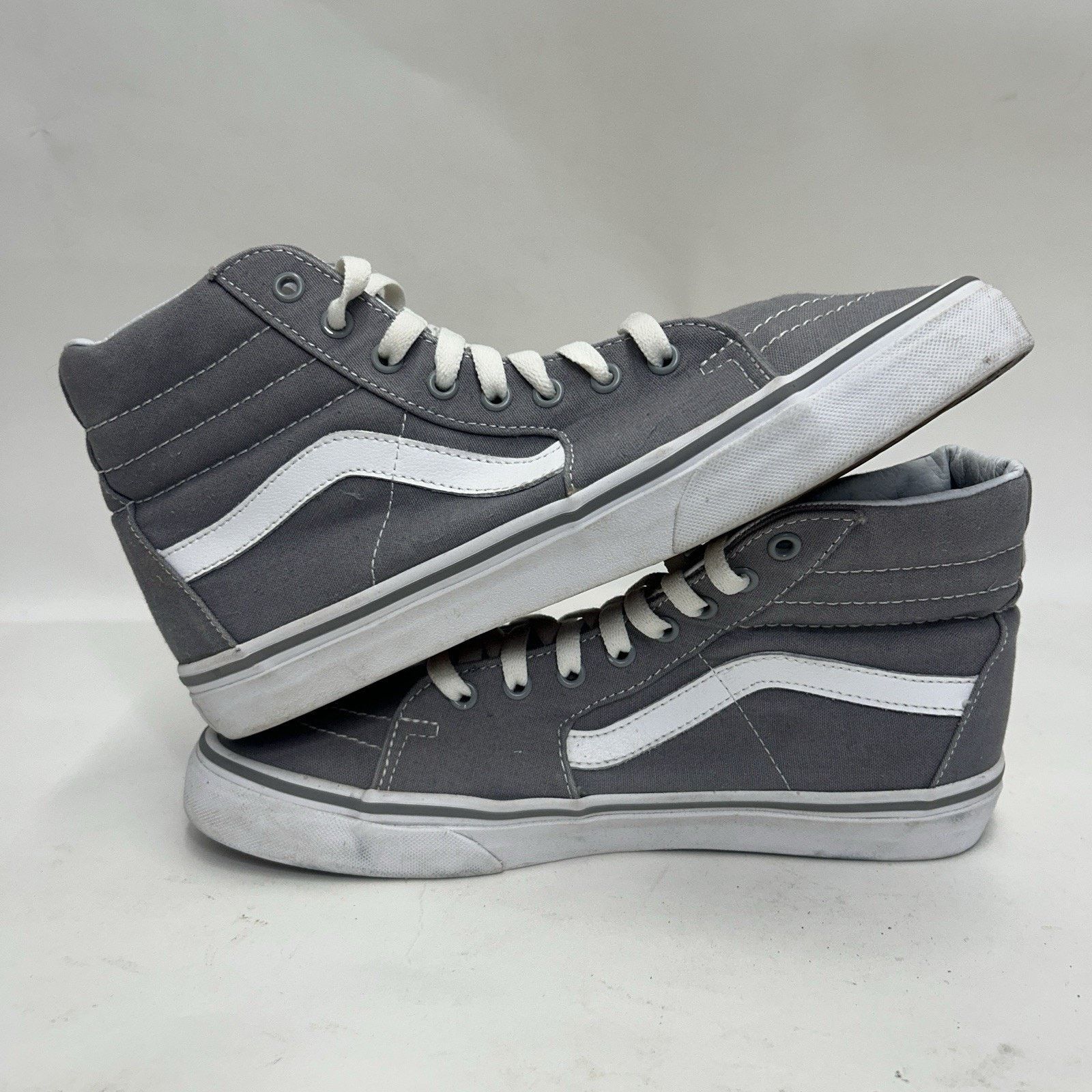 Vans Vans Sk8-Hi Old School High-Top Canvas “Grey White” Size US 10 / EU 43 - 3 Thumbnail