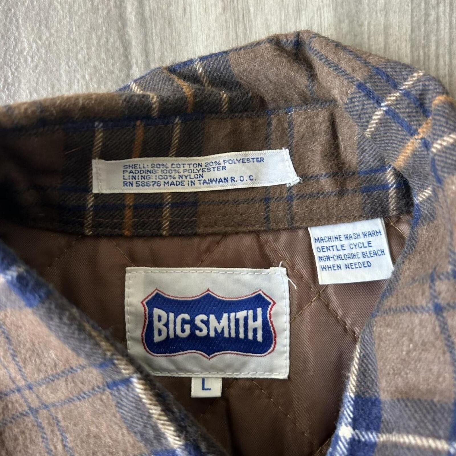 Other Vintage 90’s Brown Blue Plaid Button Up Flannel Big Smith L Size US L / EU 52-54 / 3 - 5 Thumbnail