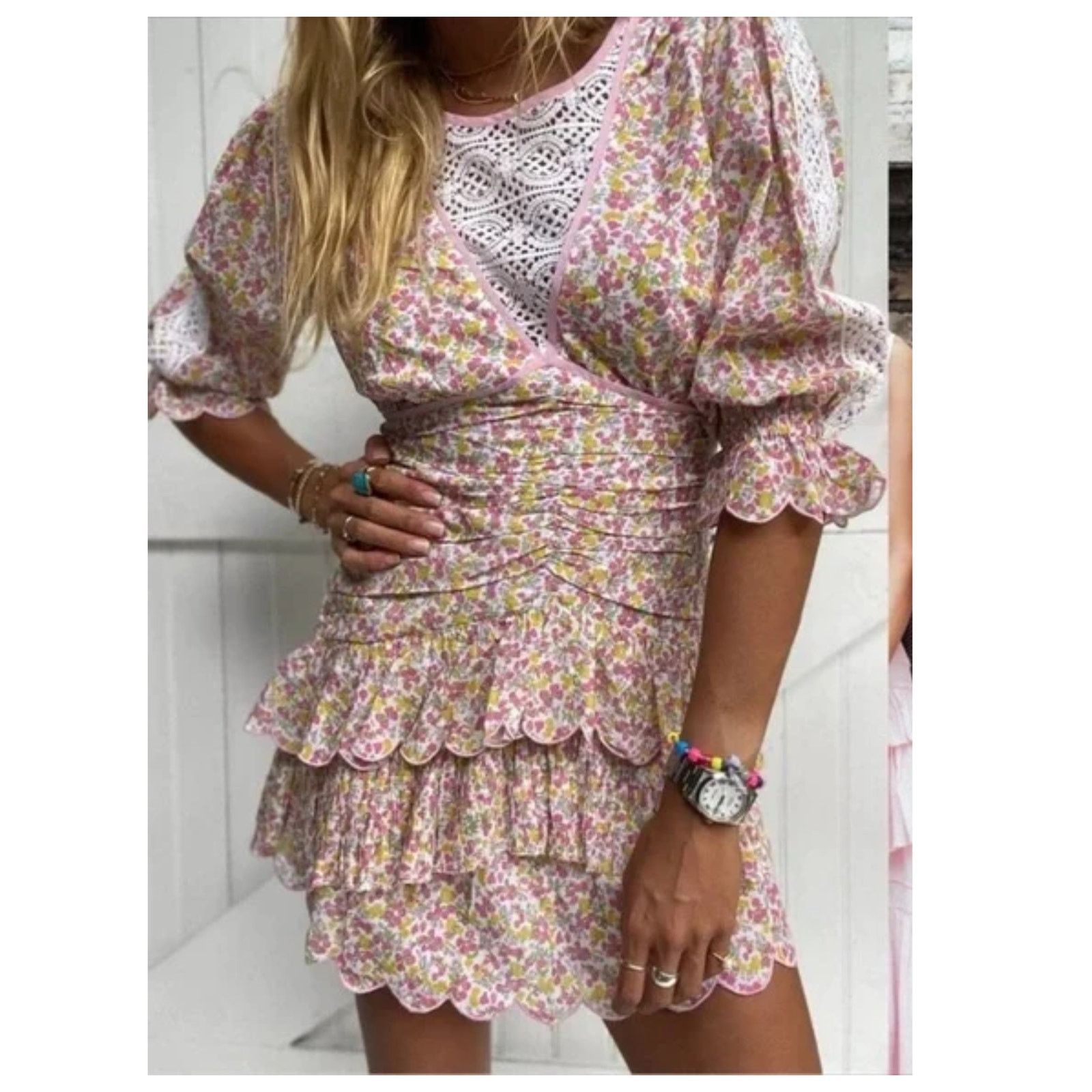 LoveShackFancy LOVESHACKFANCY Marquise Cotton Mini Dress (8) NWT Size M / US 6-8 / IT 42-44 - 11 Thumbnail