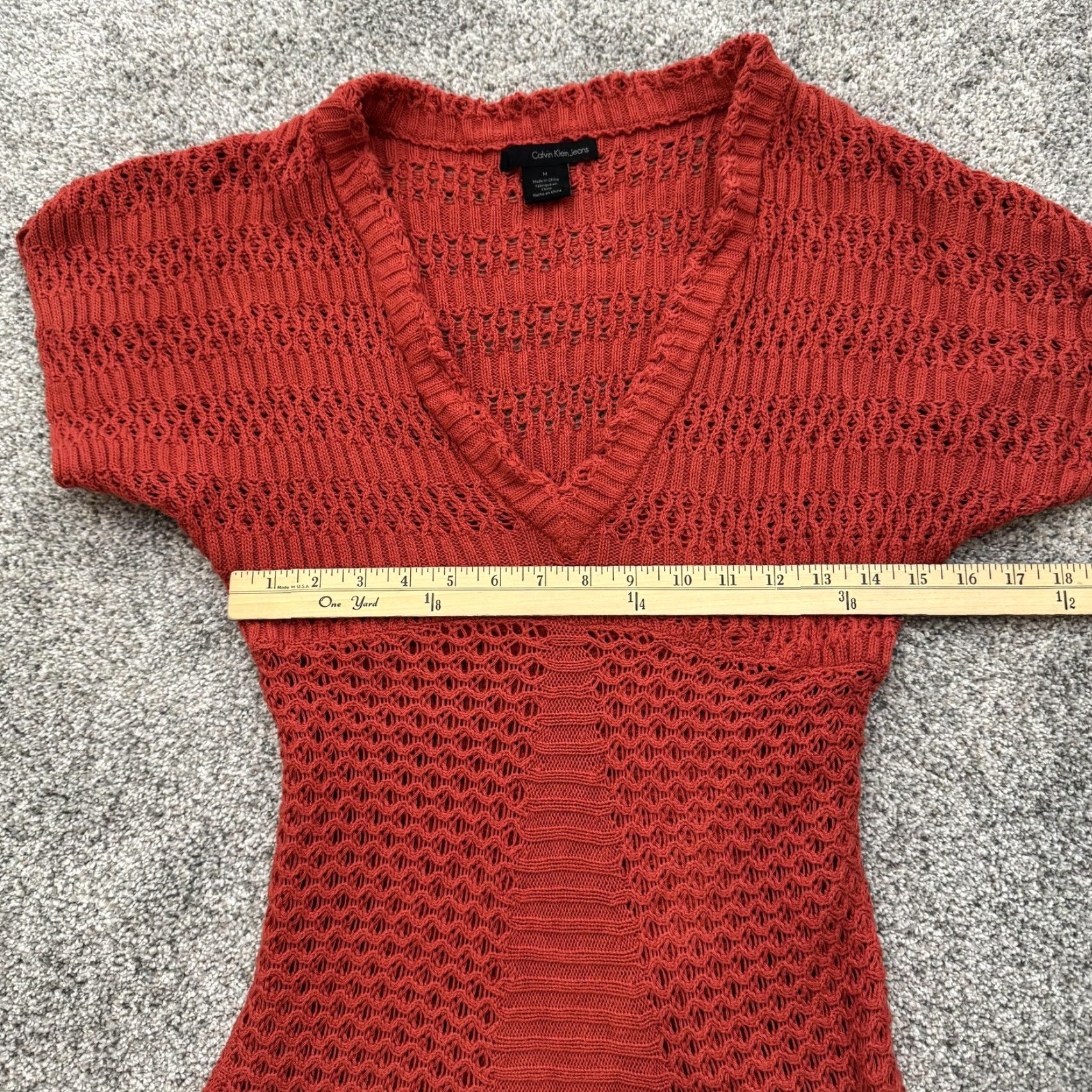 Calvin Klein Calvin Klein Jeans Sweater Women M Red Knit Solid Boho Cottagecore Retro 70s Prairie Romantic Size M / US 6-8 / IT 42-44 - 4 Thumbnail