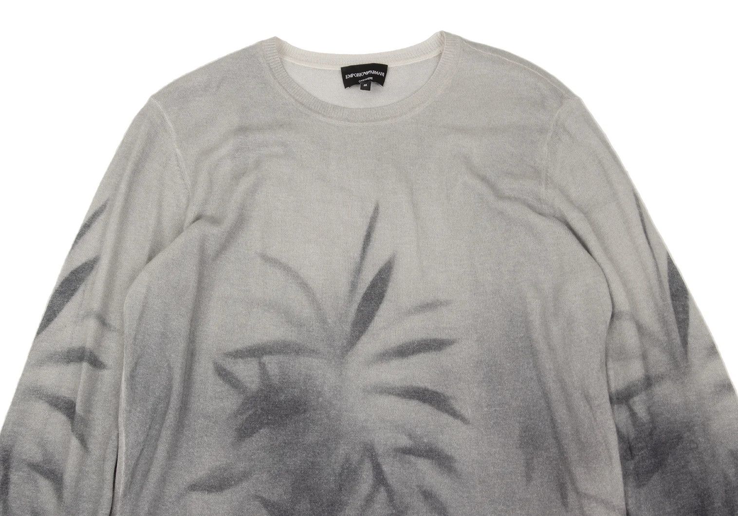 Emporio Armani Botanical Print Cashmere Knit in Light Gray M Size US M / EU 48-50 / 2 - 2 Thumbnail