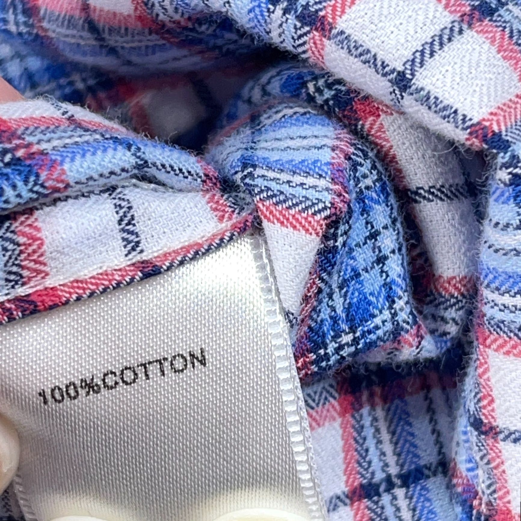 Peter Millar Peter Millar Button-Up Shirt Men Large Blue Red Plaid Windowpane Dress Casual Button-Front Collar Down Sleeves Long Sleeve Knit Cotton Flannel Size US L / EU 52-54 / 3 - 5 Thumbnail