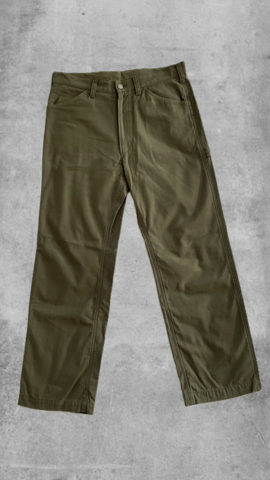 image of Comme Des Garcons Homme Cdg Homme Canvas Work Pant in Green, Men's (Size 32)