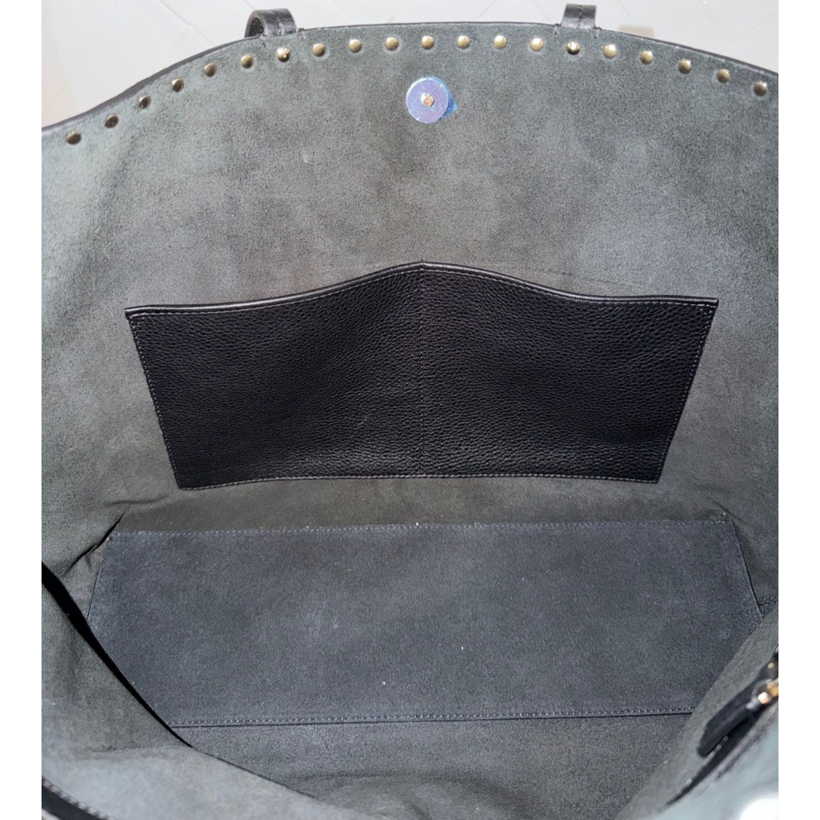 Valentino Valentino Garavani Rockstud Large Black Grained Tote Size ONE SIZE - 18 Thumbnail