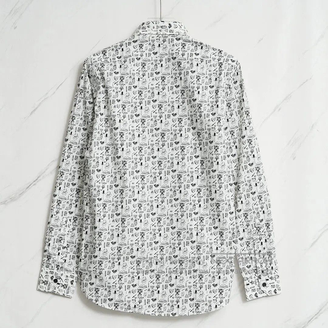Saint Laurent Paris Saint Laurent Men's Graphic Print Cotton Shirt. Size US M / EU 48-50 / 2 - 4 Thumbnail