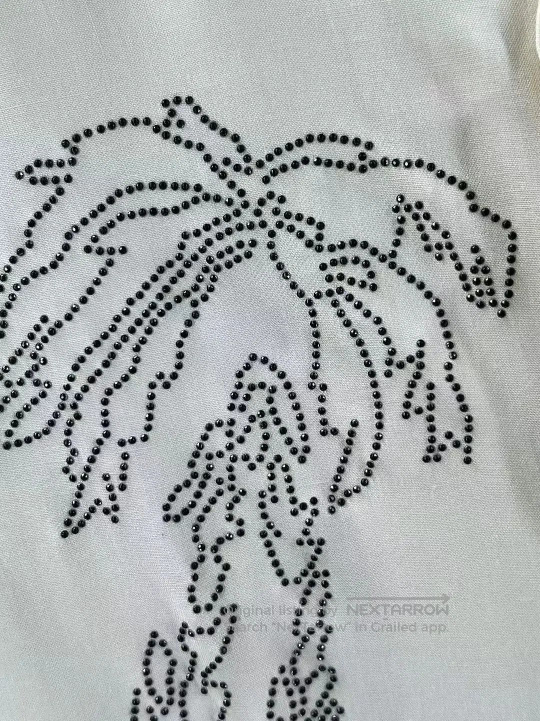 Celine Celine Beige Rivet Palm Print Shirt. Size US XXS / EU 40 - 3 Thumbnail