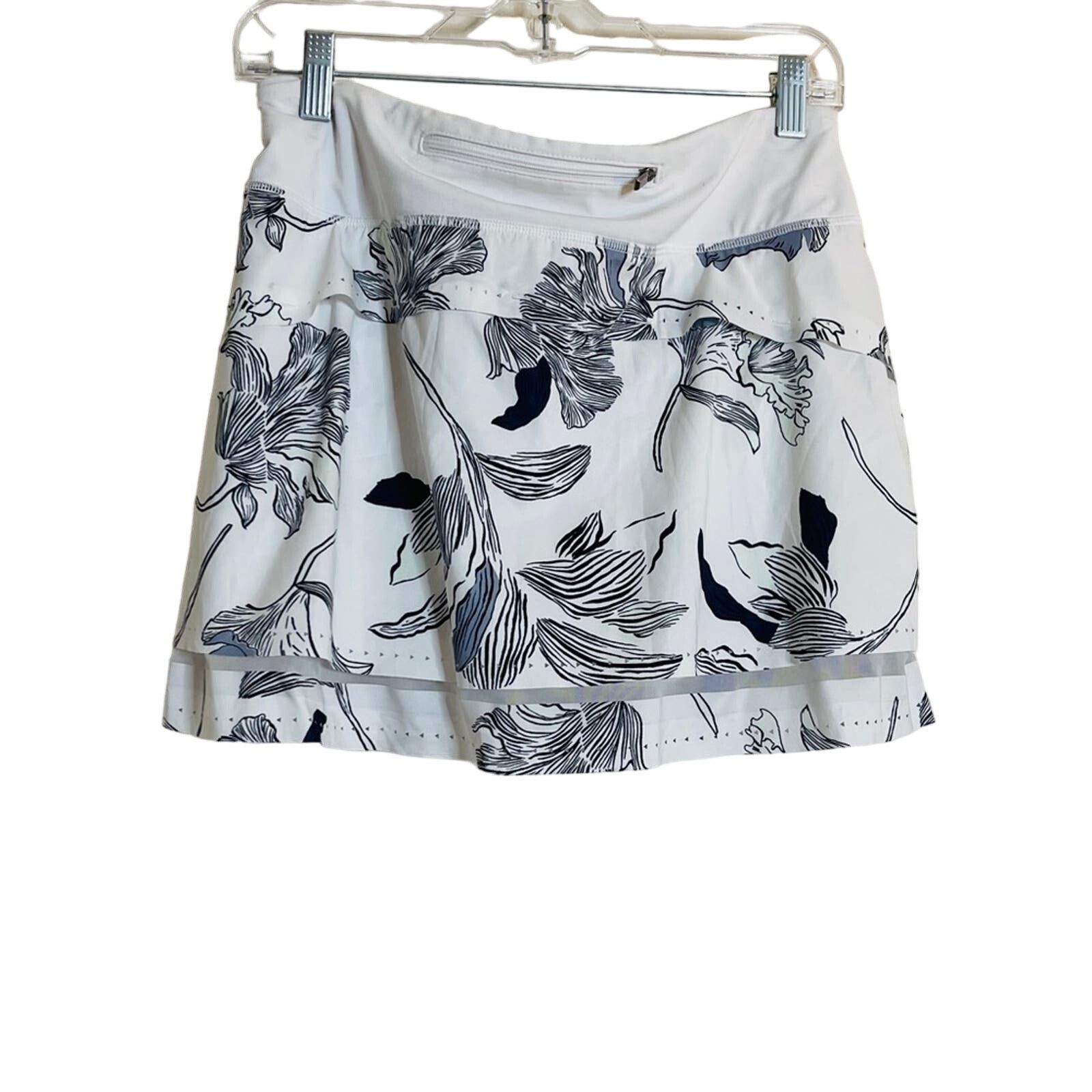 Athleta Athleta Laser Run Skort White Floral Nouveau Print Tennis Size 30" / US 8 / IT 44 - 6 Thumbnail