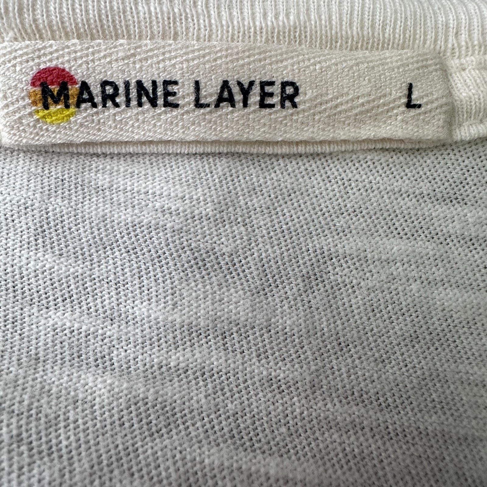 Marine Layer Marine Layer T-Shirt Men’s Large Cream Short Sleeve Size US L / EU 52-54 / 3 - 6 Thumbnail