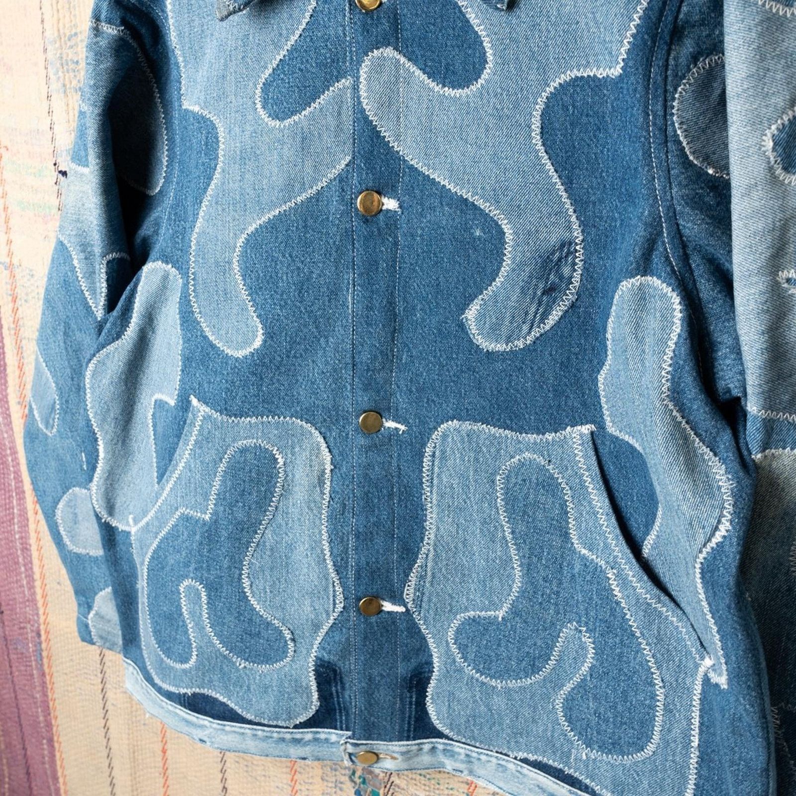 Other Custom upcycled patchwork denim jacket Size US XL / EU 56 / 4 - 3 Thumbnail
