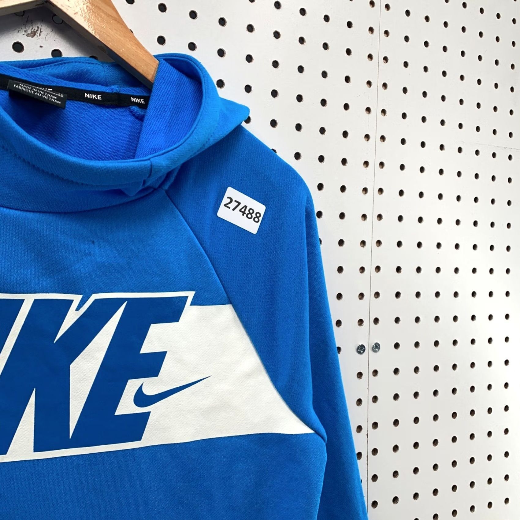 Nike Nike Hooded Sweatshirt Blue White Swoosh Spell Out Womens XL Hoodie 20.5x23.5 Size XL / US 12-14 / IT 48-50 - 7 Thumbnail