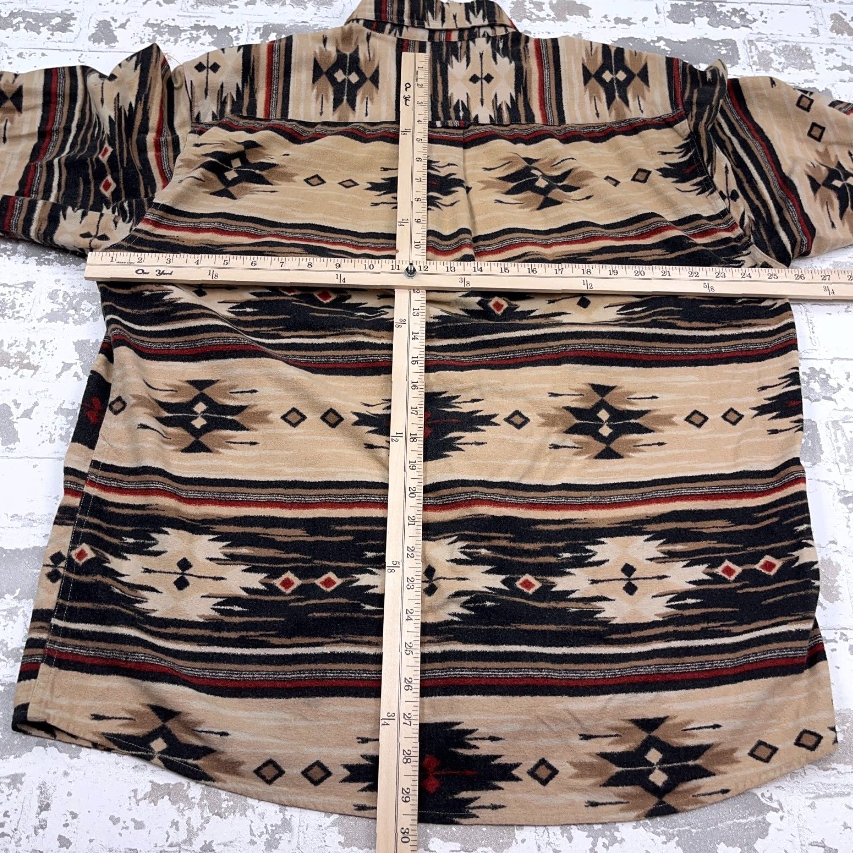 CLOT Woods & Water Shirt Men L Brown Button Up Chamois Cotton Aztec Southwestern Geometric Size US L / EU 52-54 / 3 - 7 Thumbnail