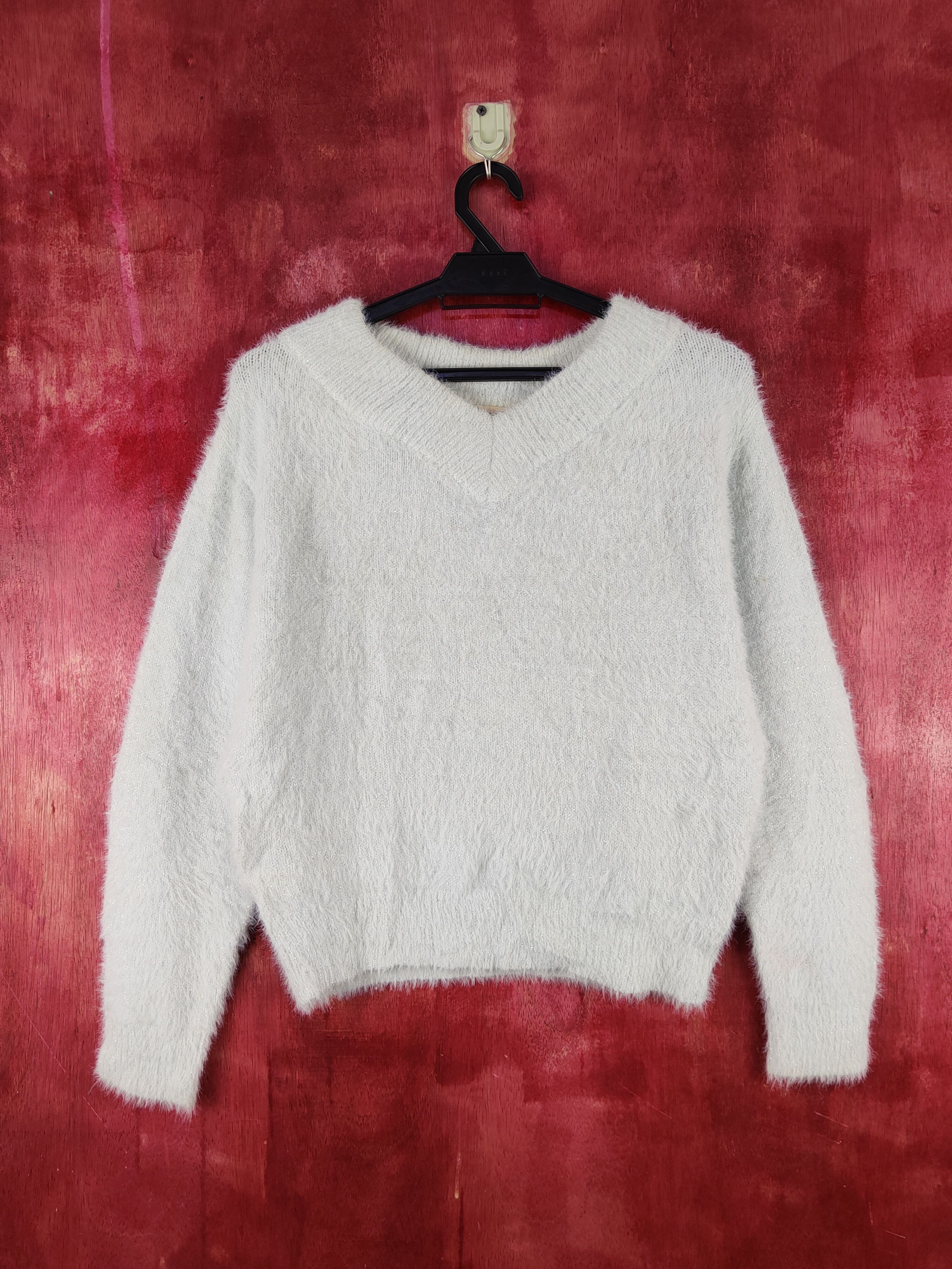 image of Homespun Knitwear x Vintage Majestic Lagon Green Shag Shaggy Fur Mohair Knitwear S2084 in Light Gre
