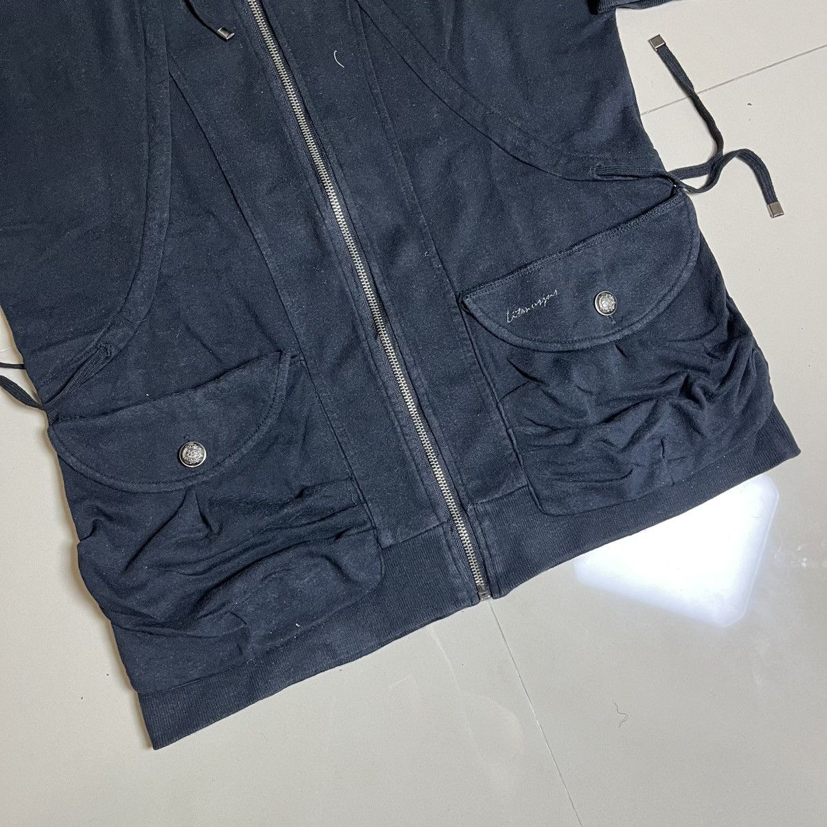 Le Grande Bleu (L.G.B.) Litmus Jeans Fur Trim Techwear Short Sleeve Hoodie Size US M / EU 48-50 / 2 - 3 Thumbnail