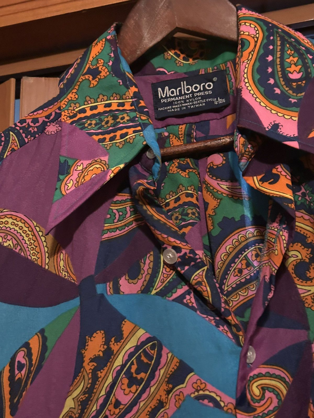 Marlboro Vintage 60s Marlboro paisley shirt Size L / US 10 / IT 46 - 3 Thumbnail