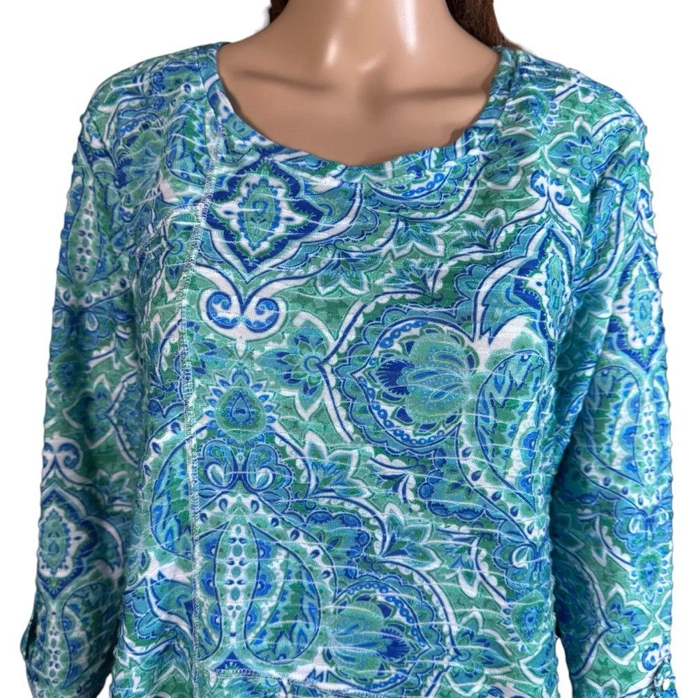 Chicos New Chico's Zenergy Paisley Seam-Detail Tunic Size 2 US L Size L / US 10 / IT 46 - 3 Thumbnail