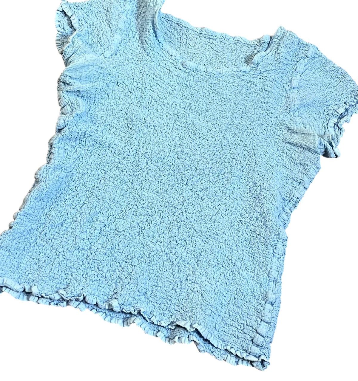Issey Miyake Vintage issey miyake me pleated wrinkled light blue tee Size S / US 4 / IT 40 - 2 Thumbnail