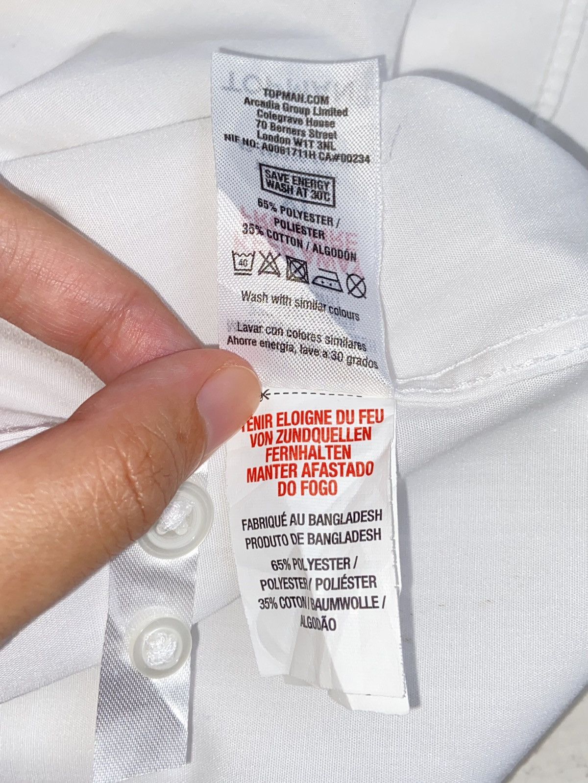 Topman TOPMAN White Shirt Size US L / EU 52-54 / 3 - 13 Thumbnail