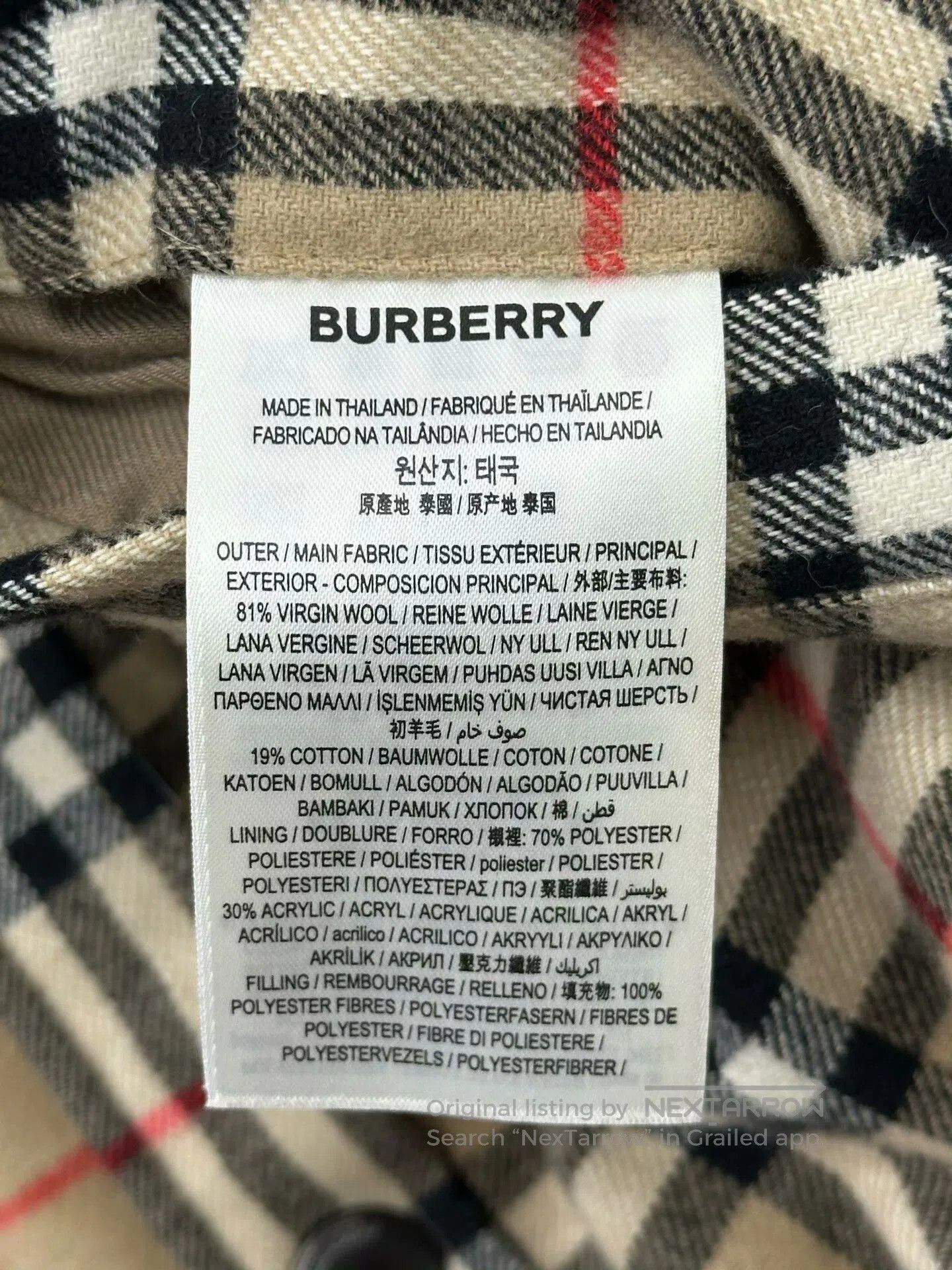 Burberry Burberry Beige Check Lambswool Jacket XS. Size XS / US 0-2 / IT 36-38 - 4 Thumbnail