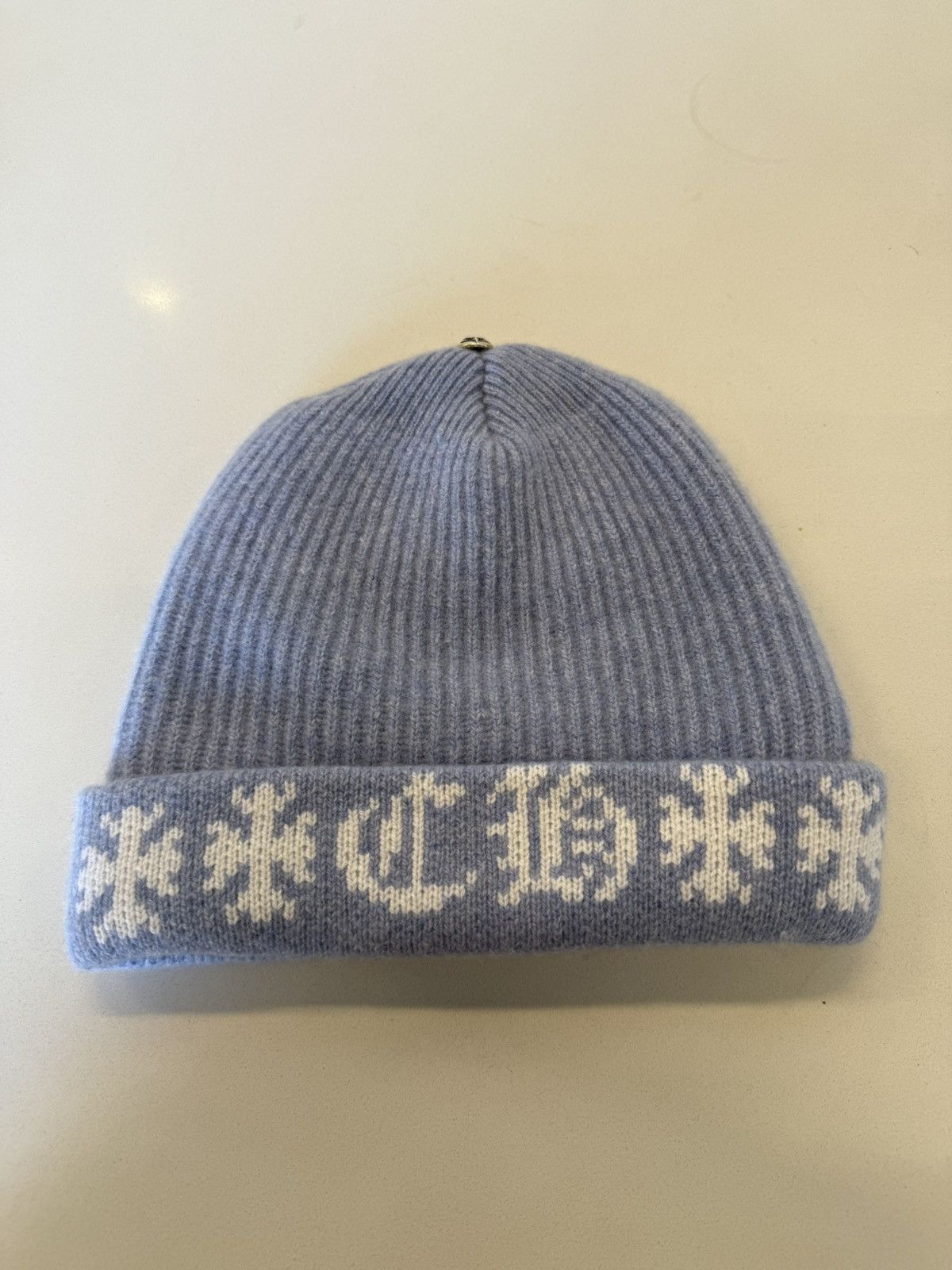 Chrome Hearts Big Daddy baby blue cashmere beanie Size ONE SIZE - 1 Thumbnail