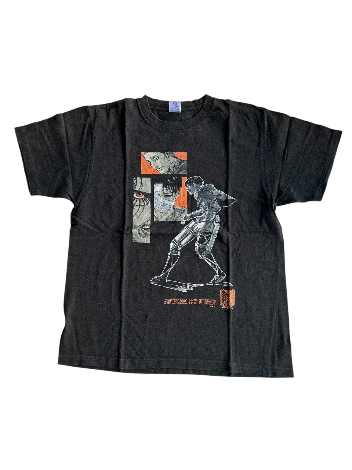 Anime × Japanese Brand × Vintage Sunfaded Attack On Titan Anime Vintage Shirts Size US L / EU 52-54 / 3 - 4 Thumbnail