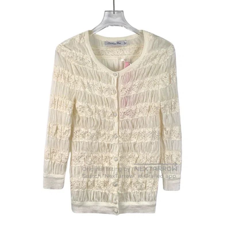 Dior Dior Beige cotton single-breasted long-sleeved lace jacket Size XS / US 0-2 / IT 36-38 - 1 Thumbnail